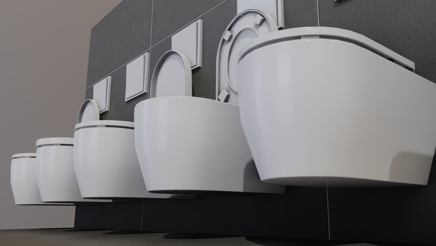 Modern Toilet and Toilet Paper Holder 3D Model Collection_36