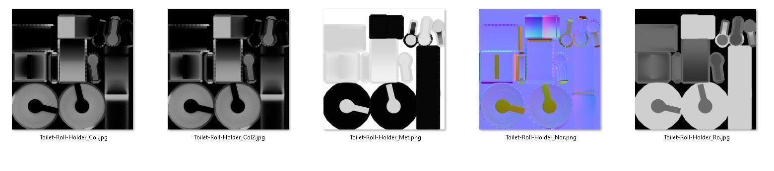 Modern Toilet and Toilet Paper Holder 3D Model Collection_10