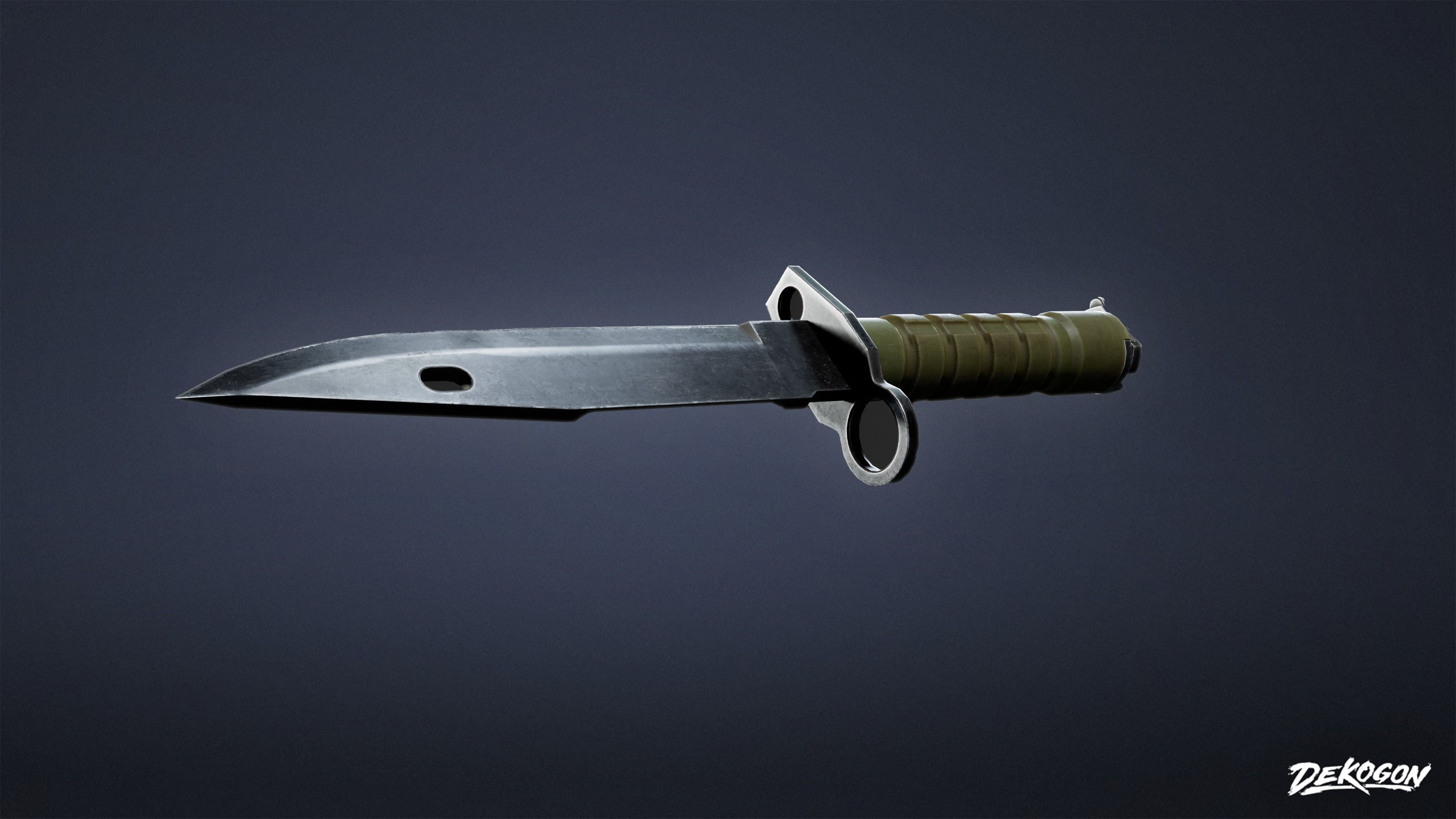 MILITARY - Bayonet 01 - LOW POLY Low-poly 3D model_3