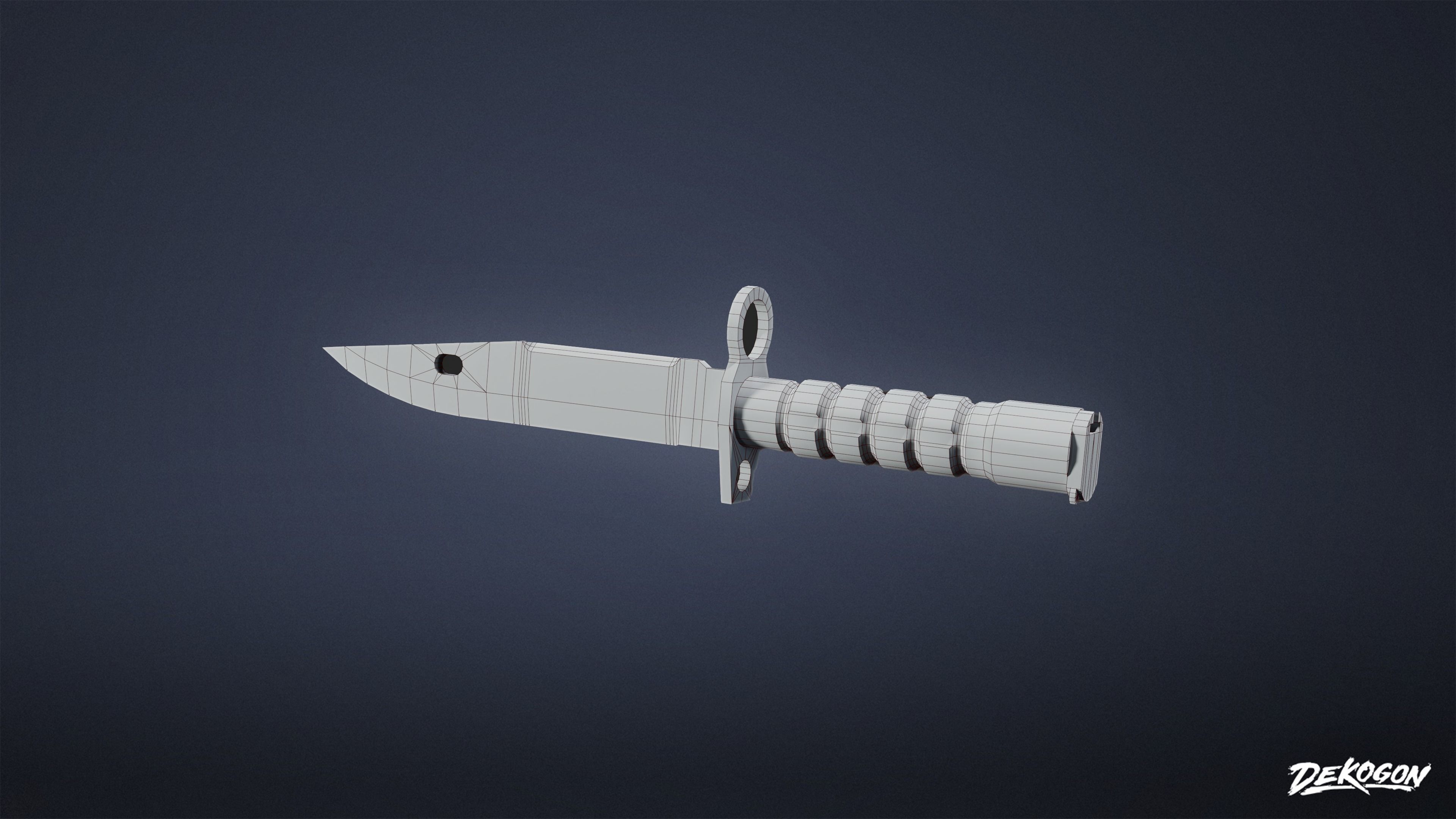 MILITARY - Bayonet 01 - LOW POLY Low-poly 3D model_1