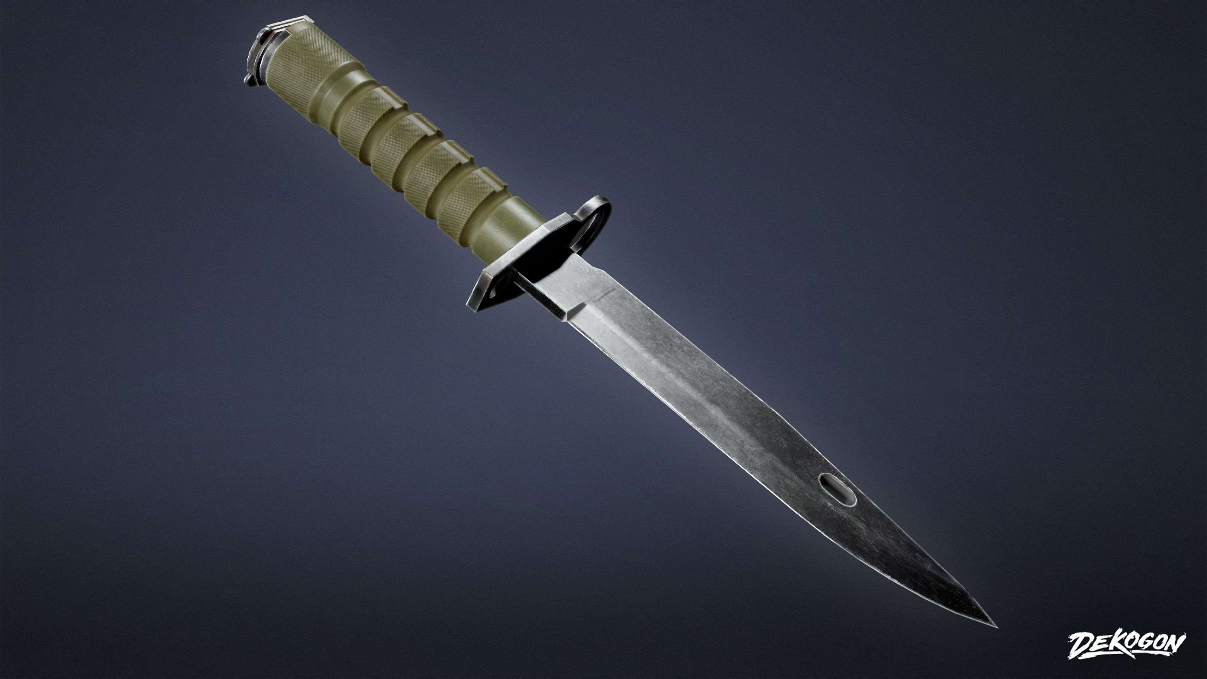 MILITARY - Bayonet 01 - LOW POLY Low-poly 3D model_4