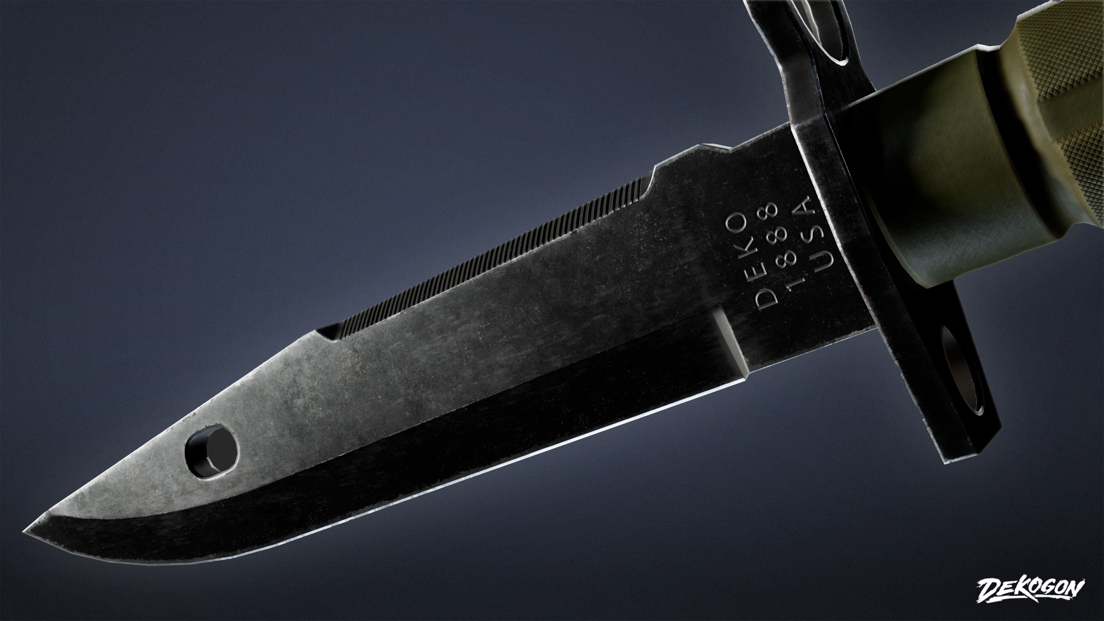 MILITARY - Bayonet 01 - LOW POLY Low-poly 3D model_8