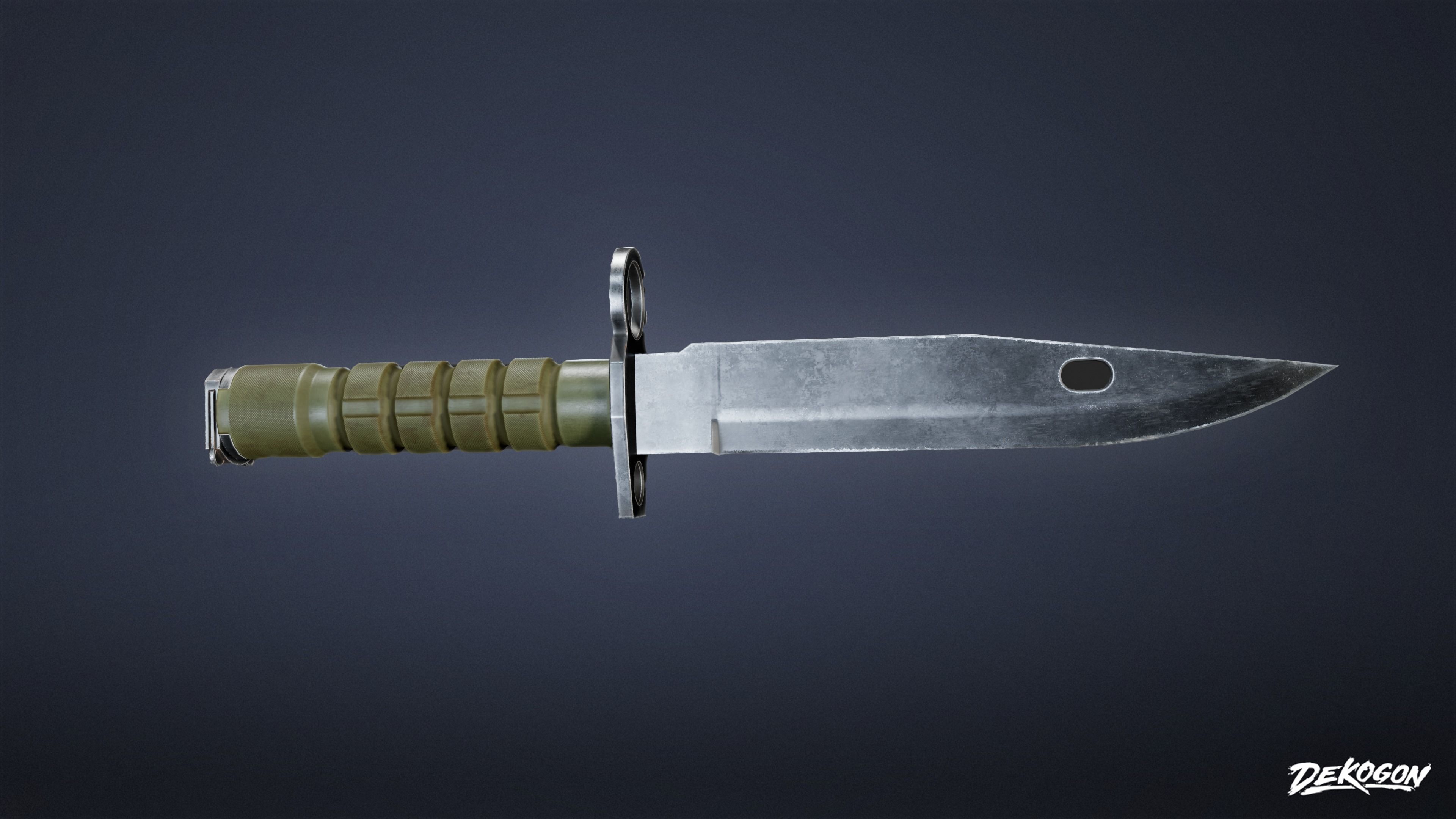 MILITARY - Bayonet 01 - LOW POLY Low-poly 3D model_5
