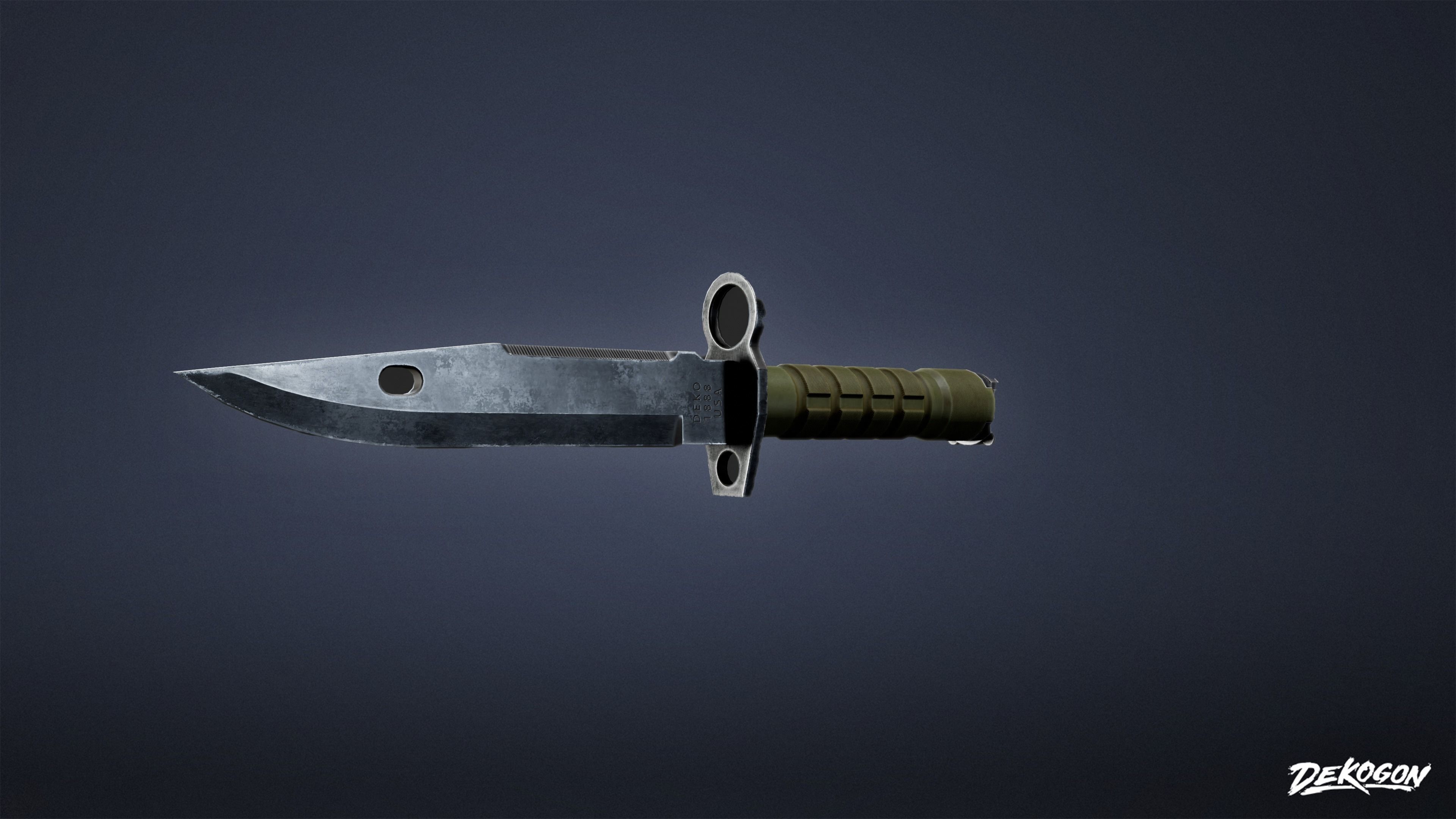 MILITARY - Bayonet 01 - LOW POLY Low-poly 3D model_2