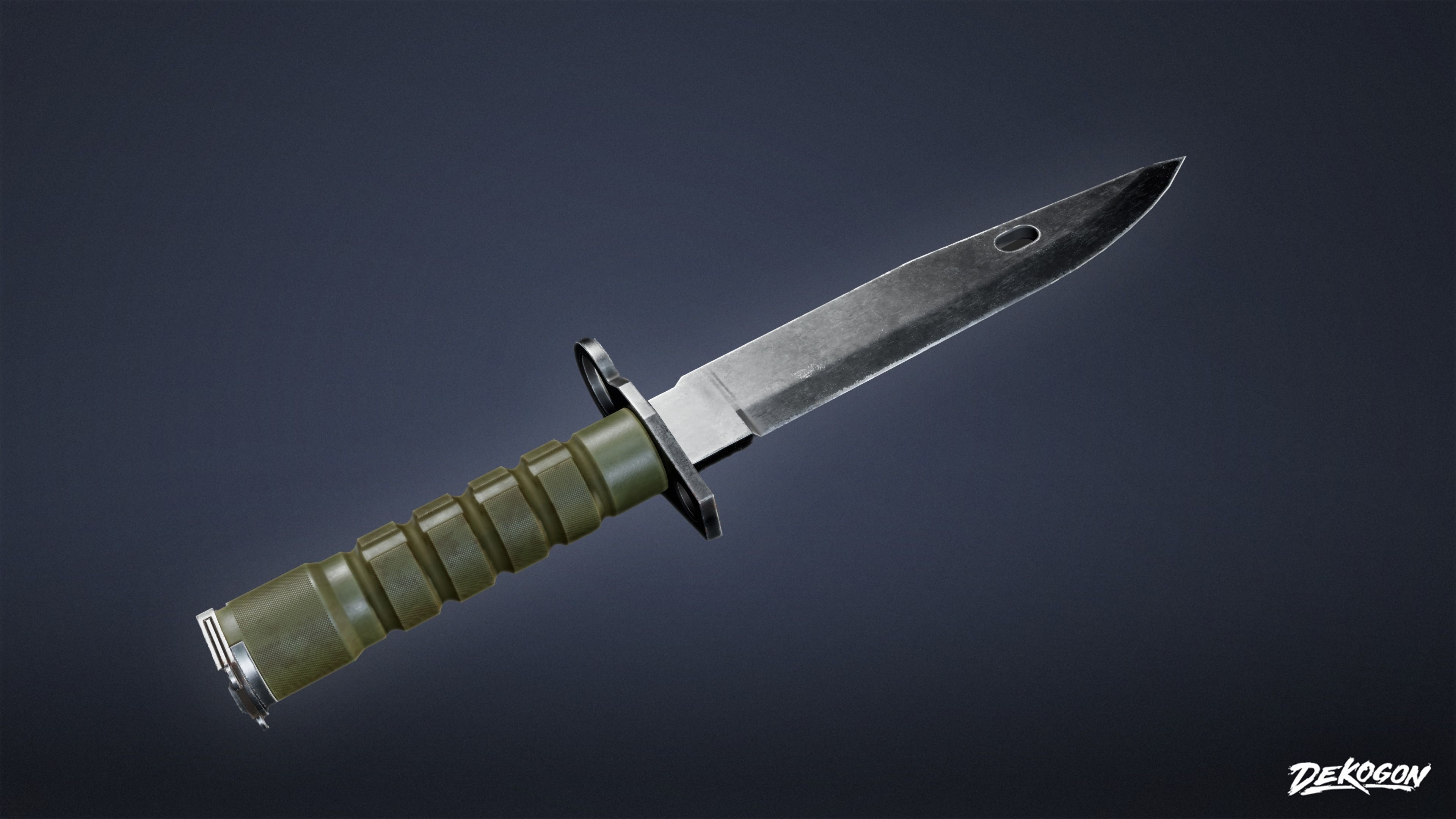 MILITARY - Bayonet 01 - LOW POLY Low-poly 3D model_6