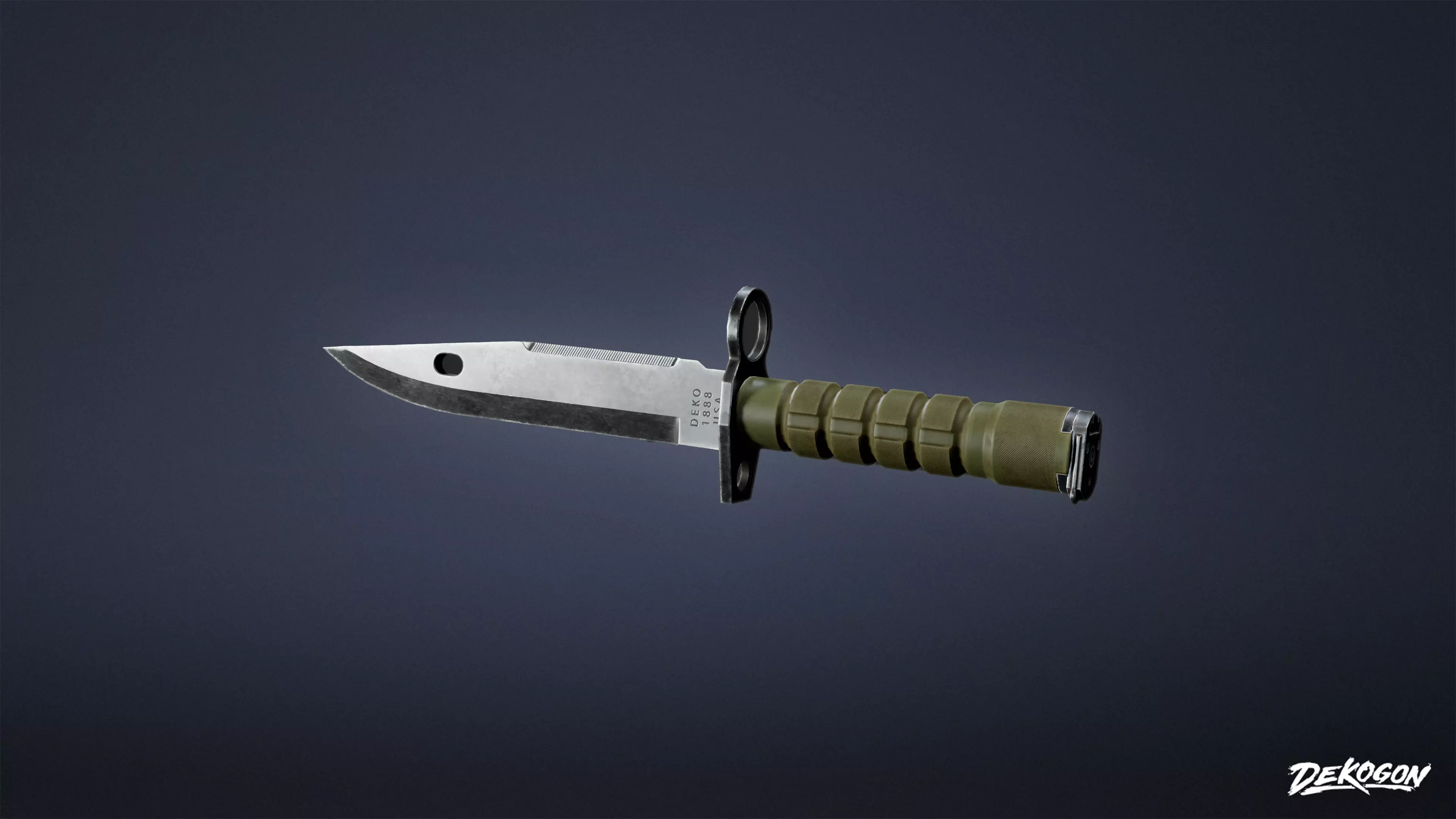 MILITARY - Bayonet 01 - LOW POLY Low-poly 3D model_0