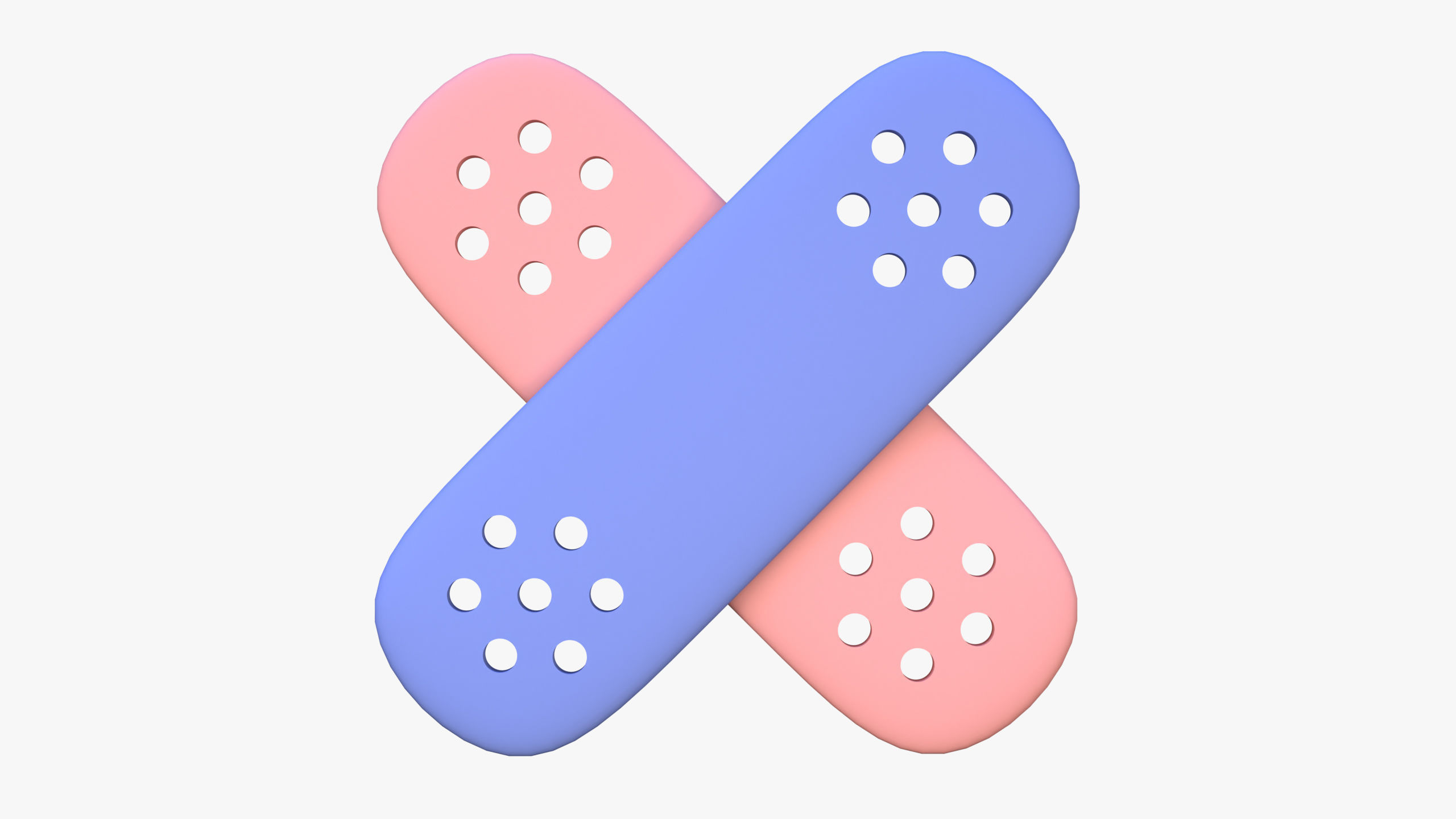 Cross Adhesive Bandages 3D Icon 3D model_3