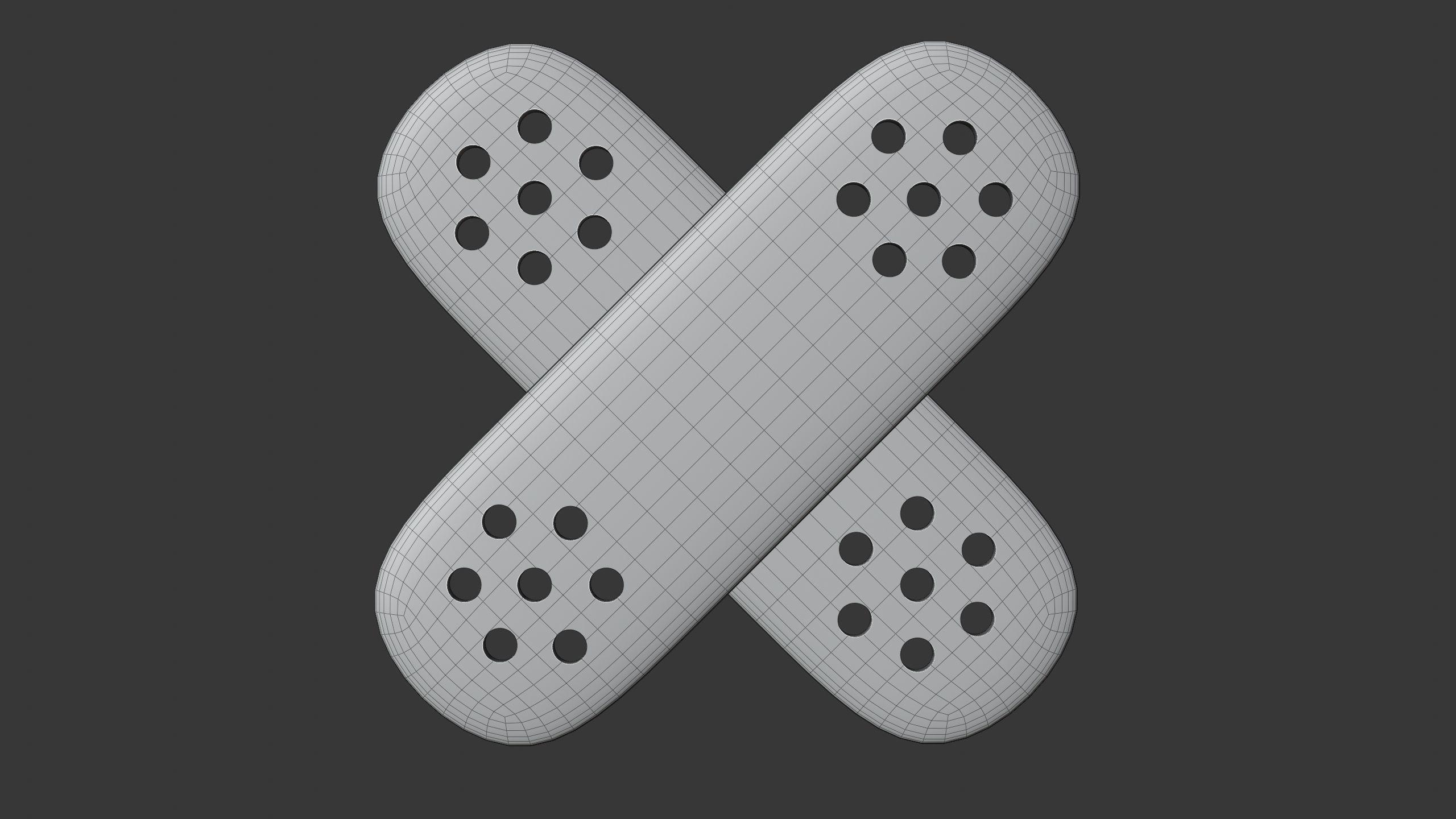 Cross Adhesive Bandages 3D Icon 3D model_6