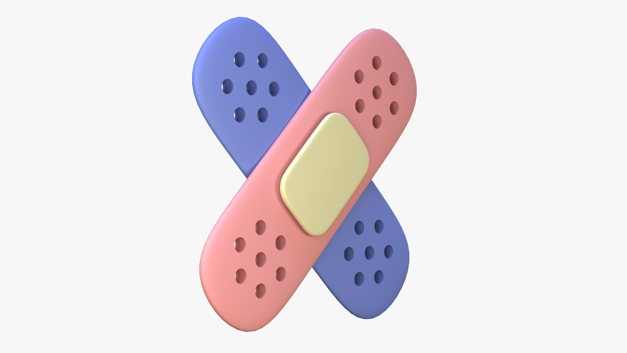 Cross Adhesive Bandages 3D Icon 3D model_1