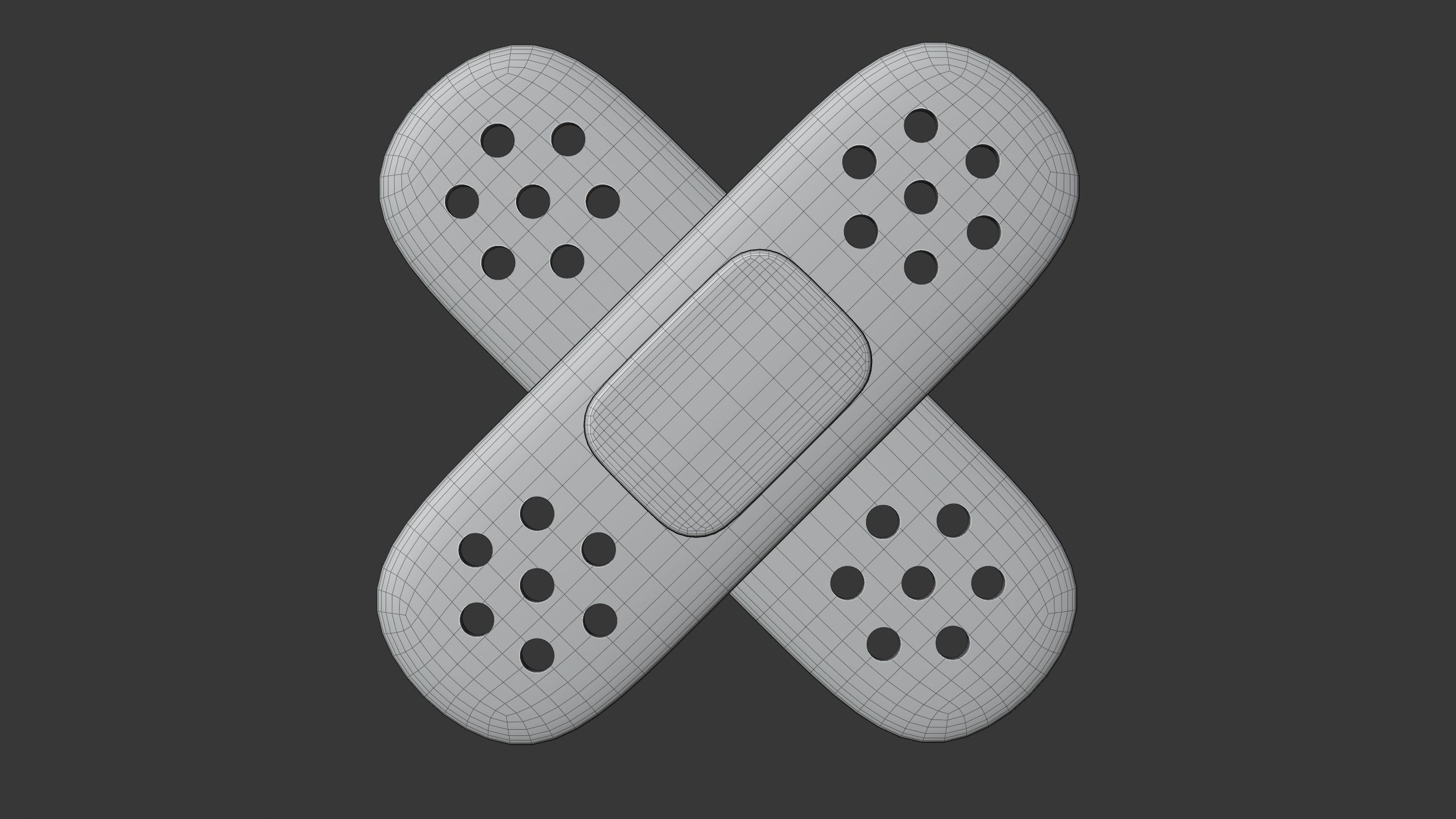 Cross Adhesive Bandages 3D Icon 3D model_5