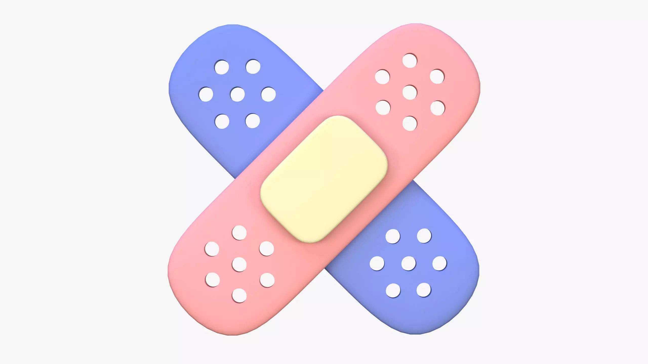 Cross Adhesive Bandages 3D Icon 3D model_0