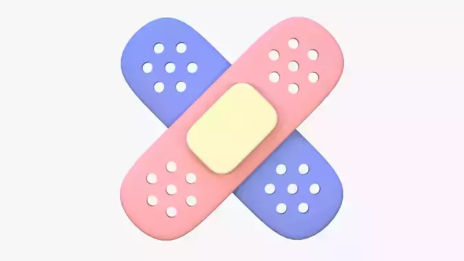 Cross Adhesive Bandages 3D Icon 3D model