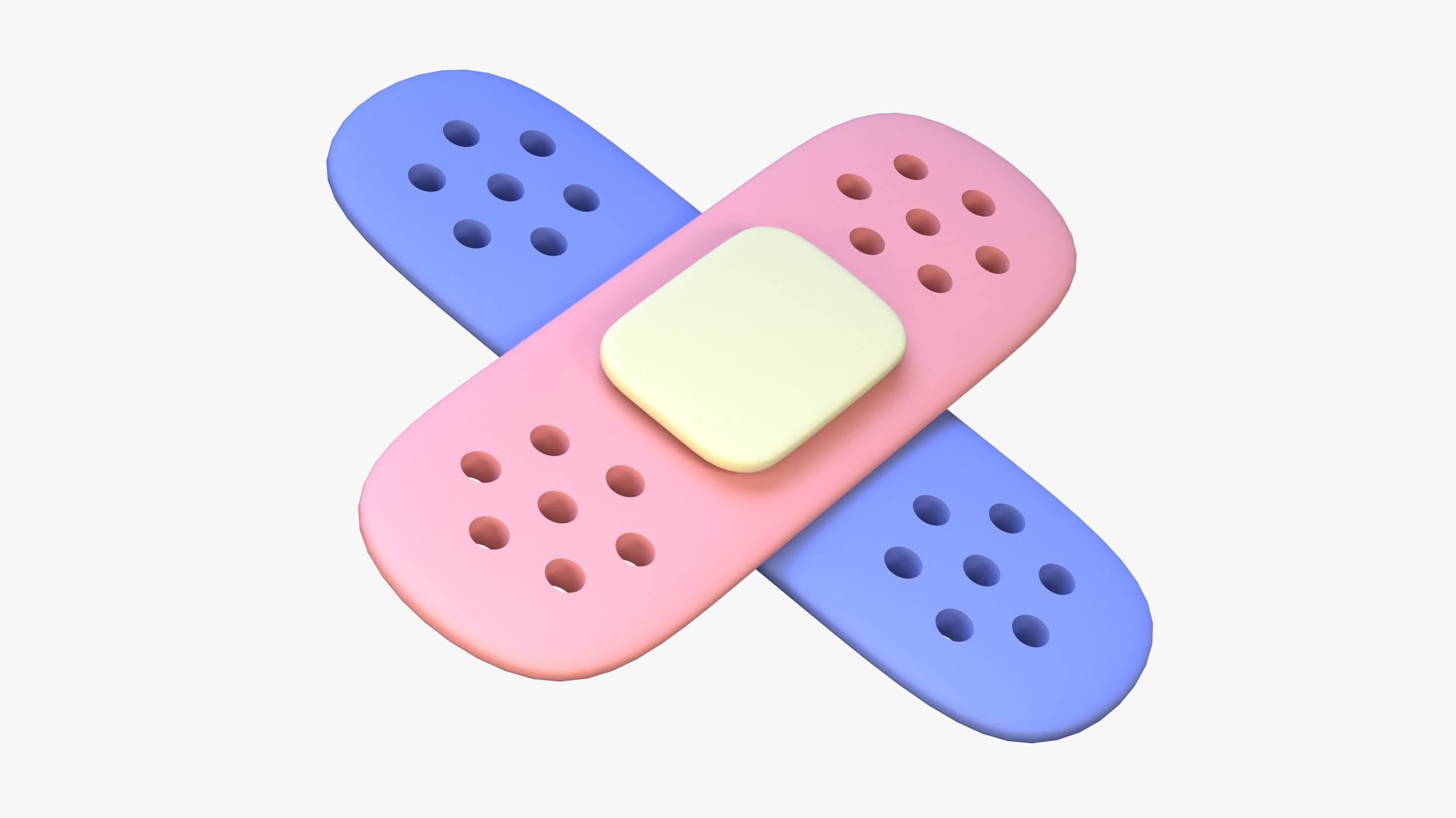 Cross Adhesive Bandages 3D Icon 3D model_4