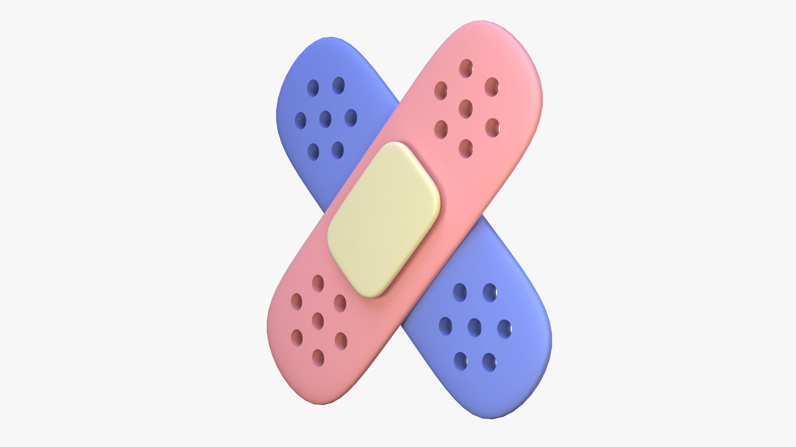 Cross Adhesive Bandages 3D Icon 3D model_2