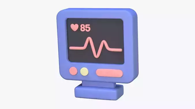 Digital ECG Machine 3D Icon