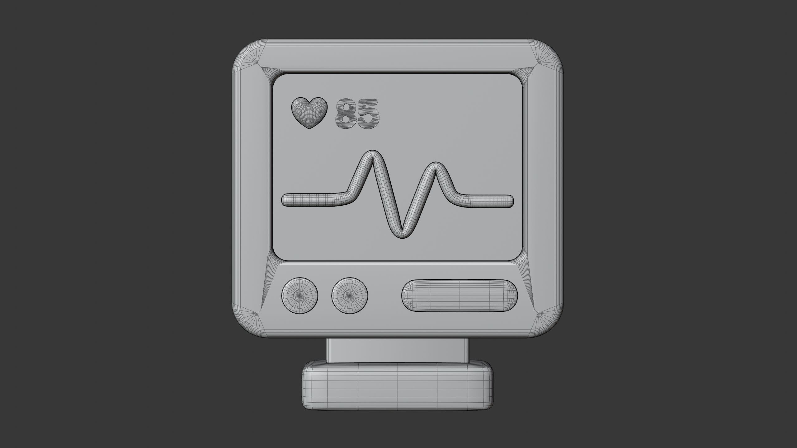 Digital ECG Machine 3D Icon 3D model_5