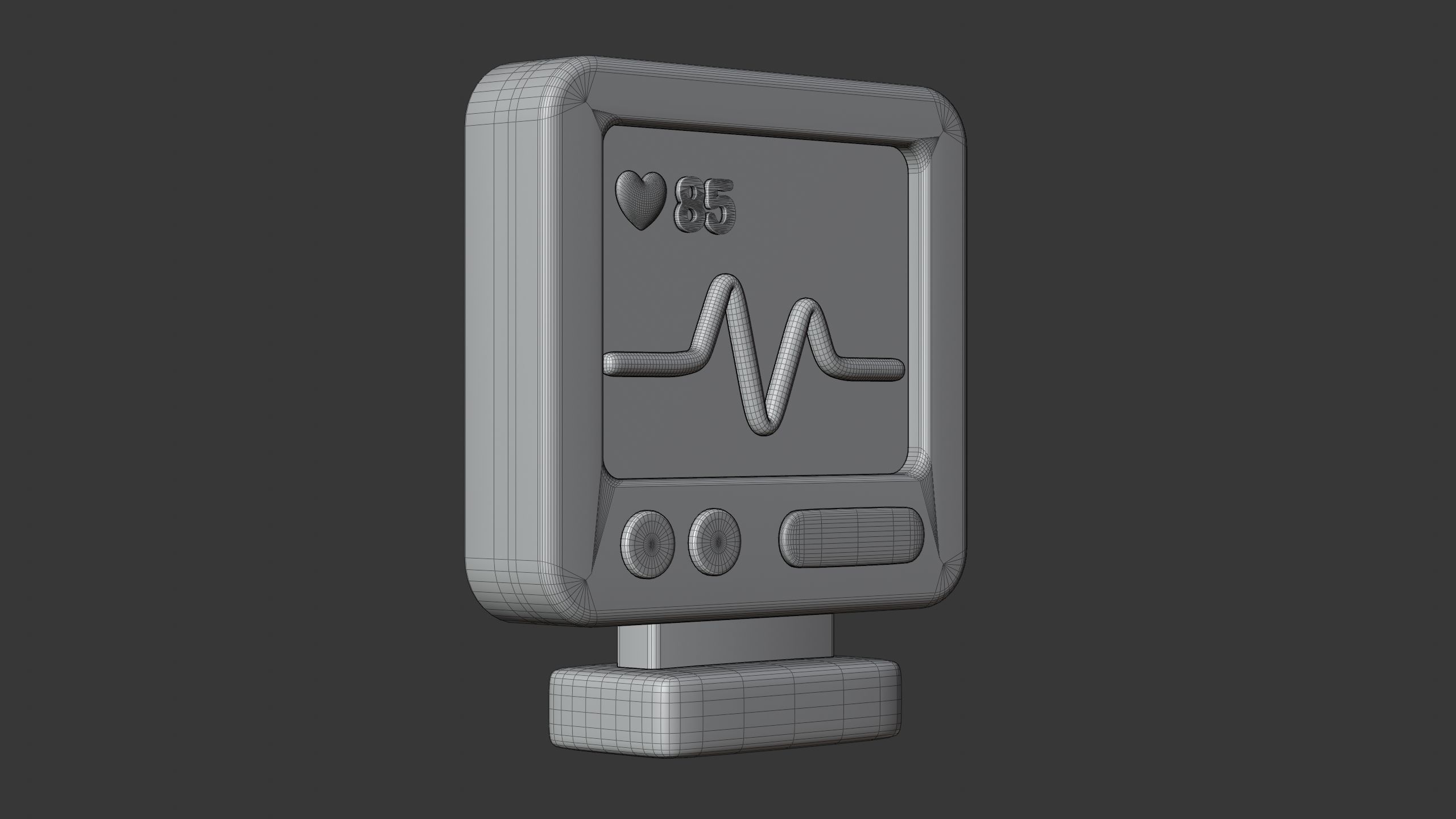 Digital ECG Machine 3D Icon 3D model_6