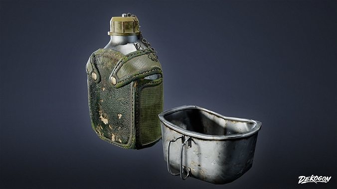 MILITARY - Canteen 02 - LOW POLY Low-poly 3D model 4