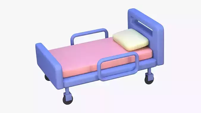 Hospital Bed 3D Icon