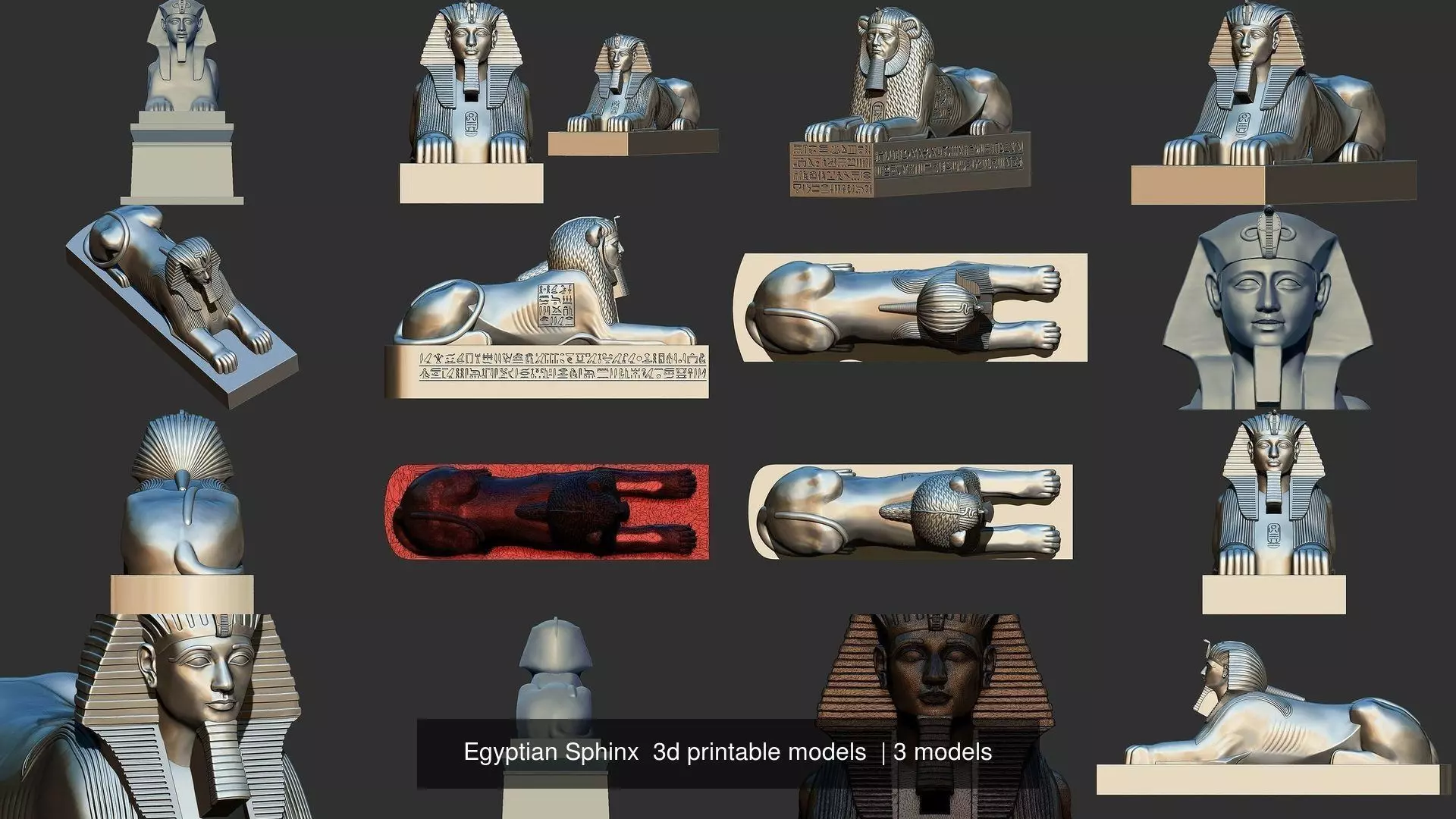 Egyptian Sphinx  3d printable models  3D Model Collection_0