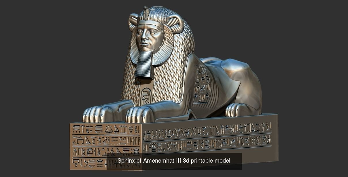 Egyptian Sphinx  3d printable models  3D Model Collection_3