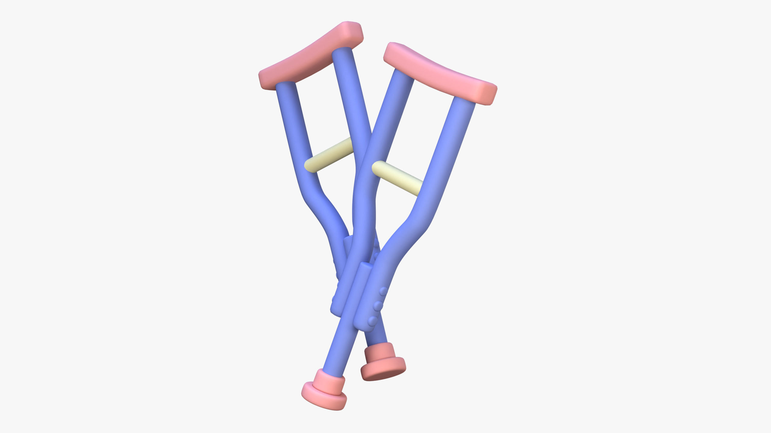 Crutch 3D Icon 3D model_2