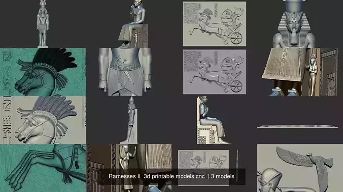 Ramesses II  3d printable models cnc  3D Model Collection
