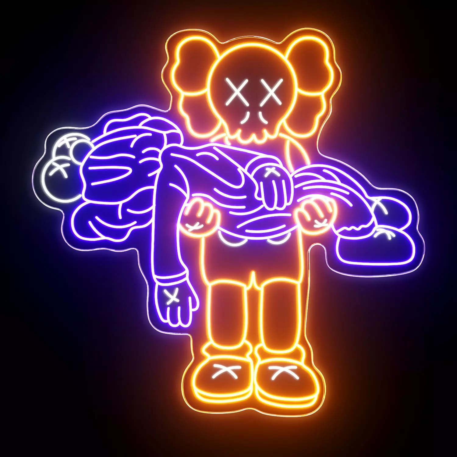 Kaws Neon Sign 3D model_0
