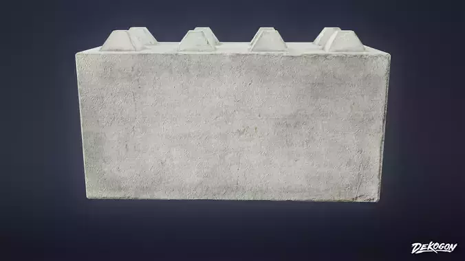 MILITARY - Concrete Blockade 01 - LOW POLY