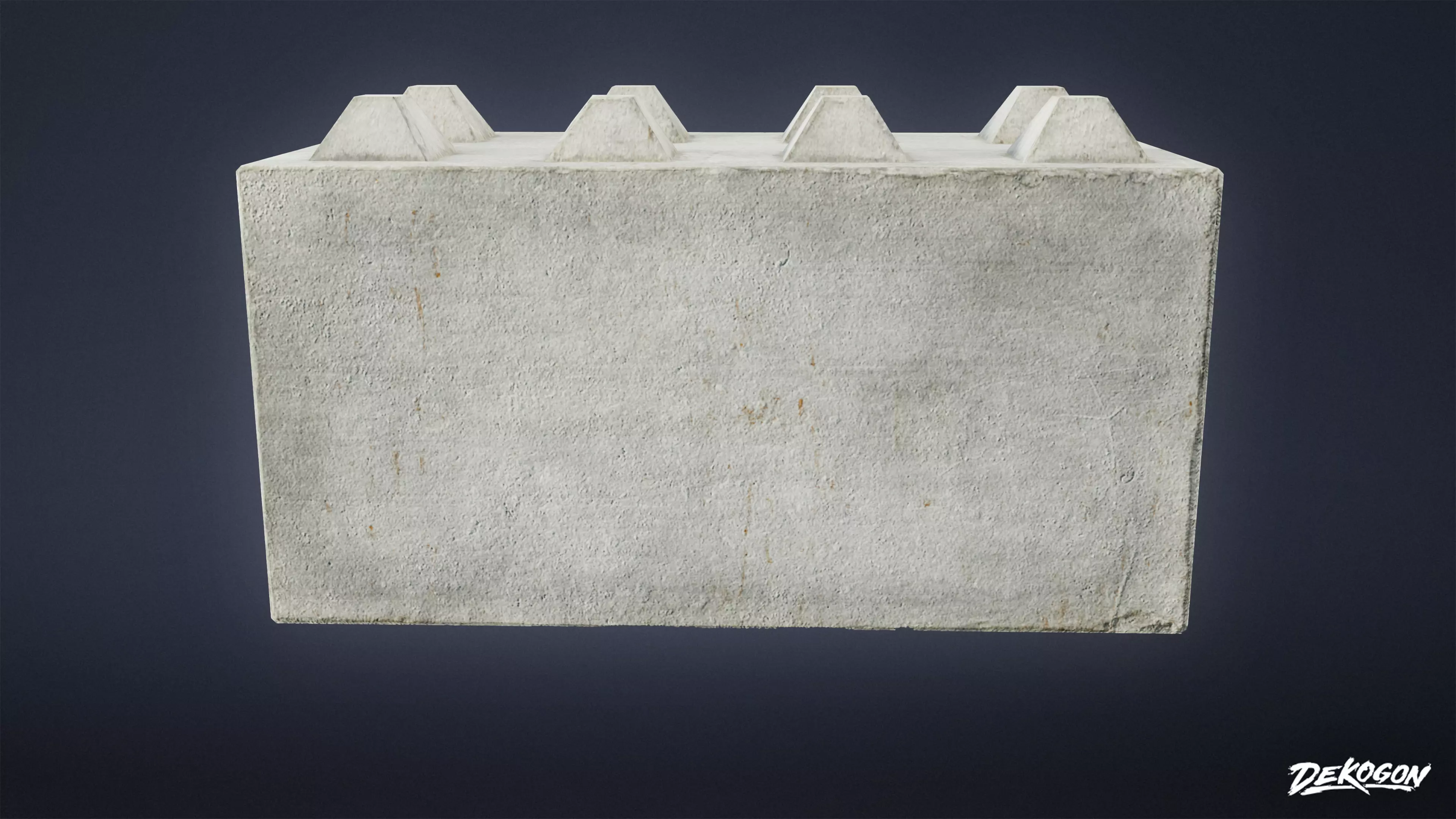 MILITARY - Concrete Blockade 01 - LOW POLY Low-poly 3D model