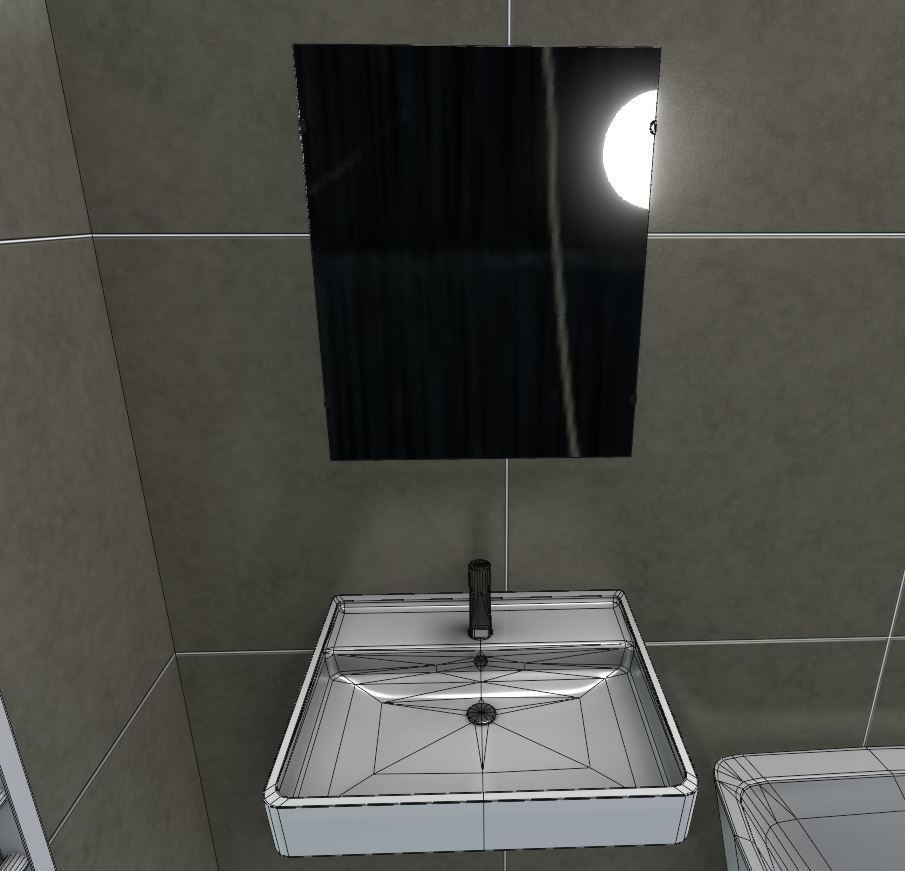 Bathroom Mirror Low-poly 3D model_12