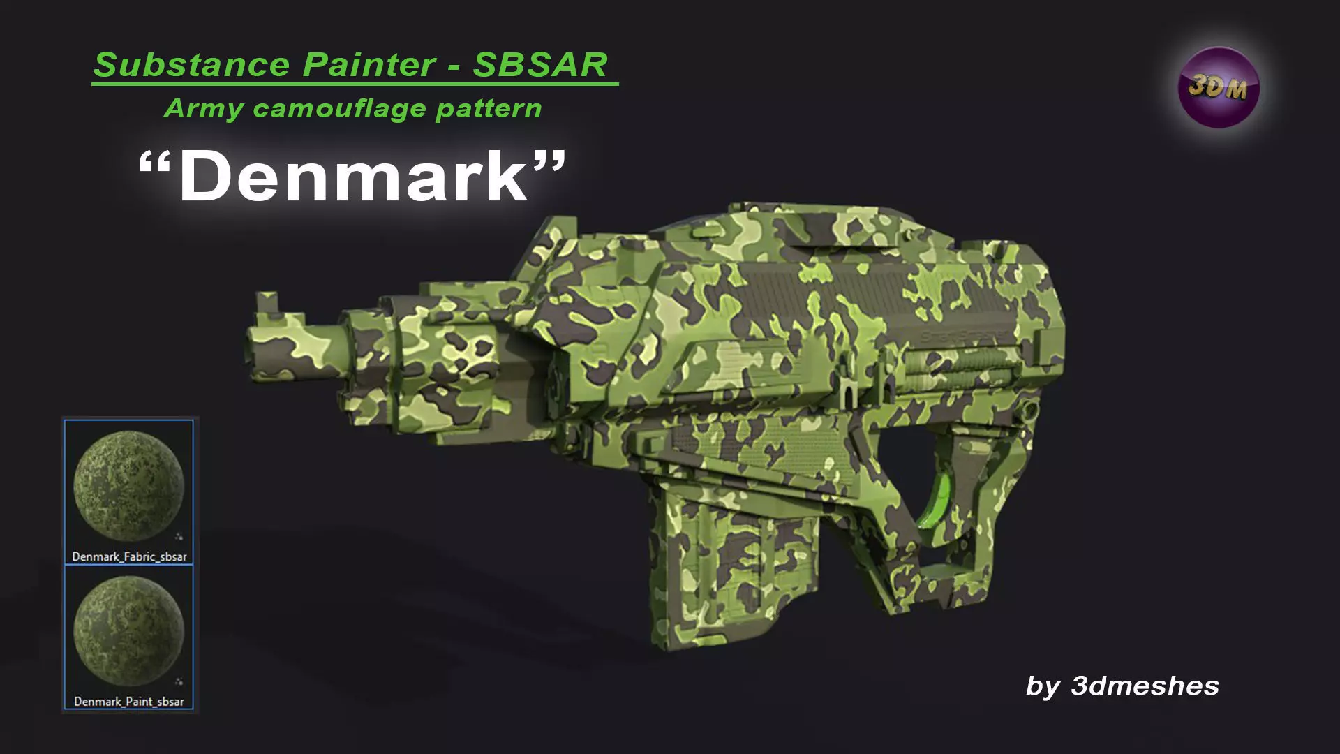 Denmark - Army Camouflage Pattern - SBSAR Material 3D model