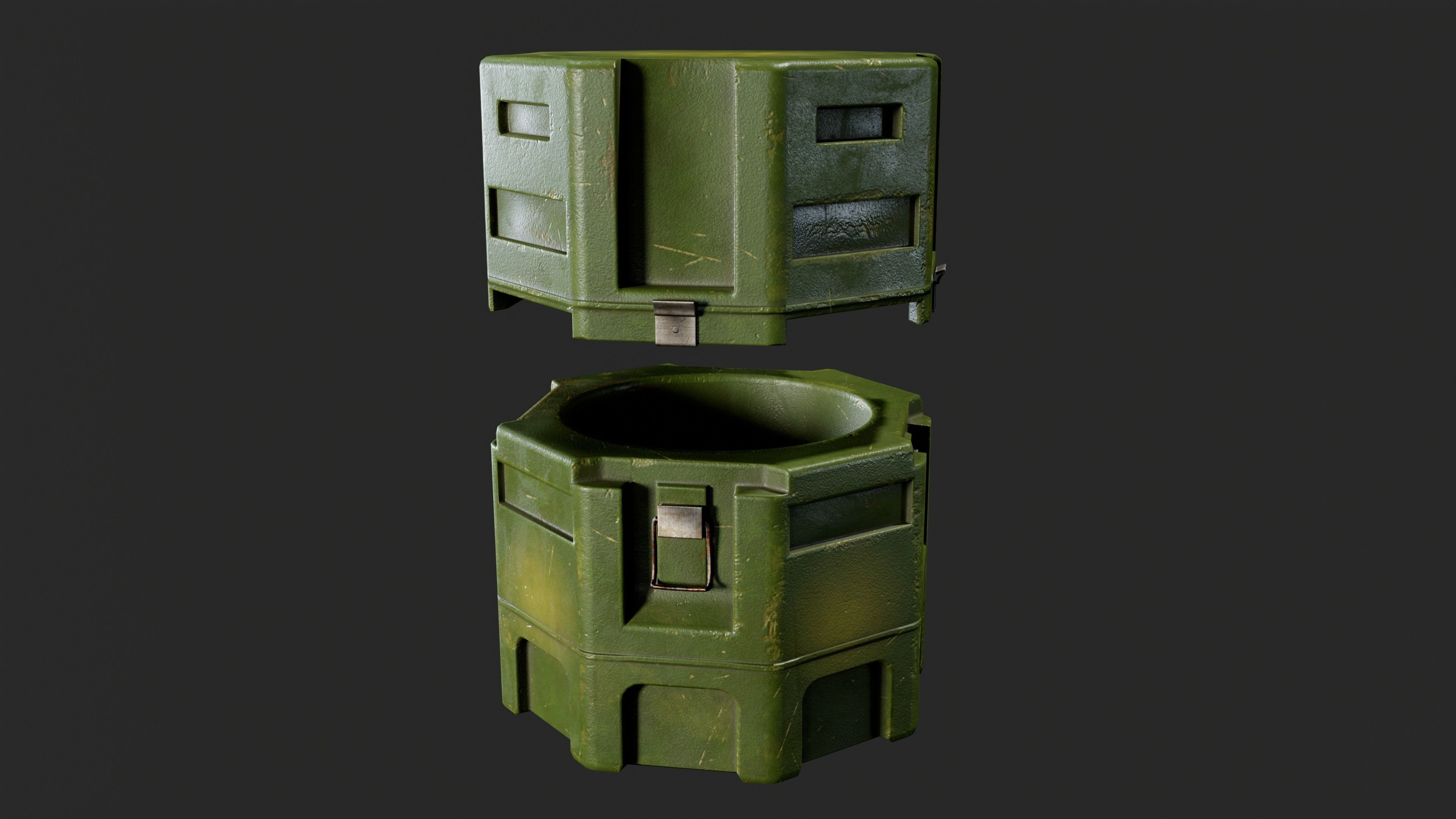 MILITARY - Container 02 - LOW POLY Low-poly 3D model_4