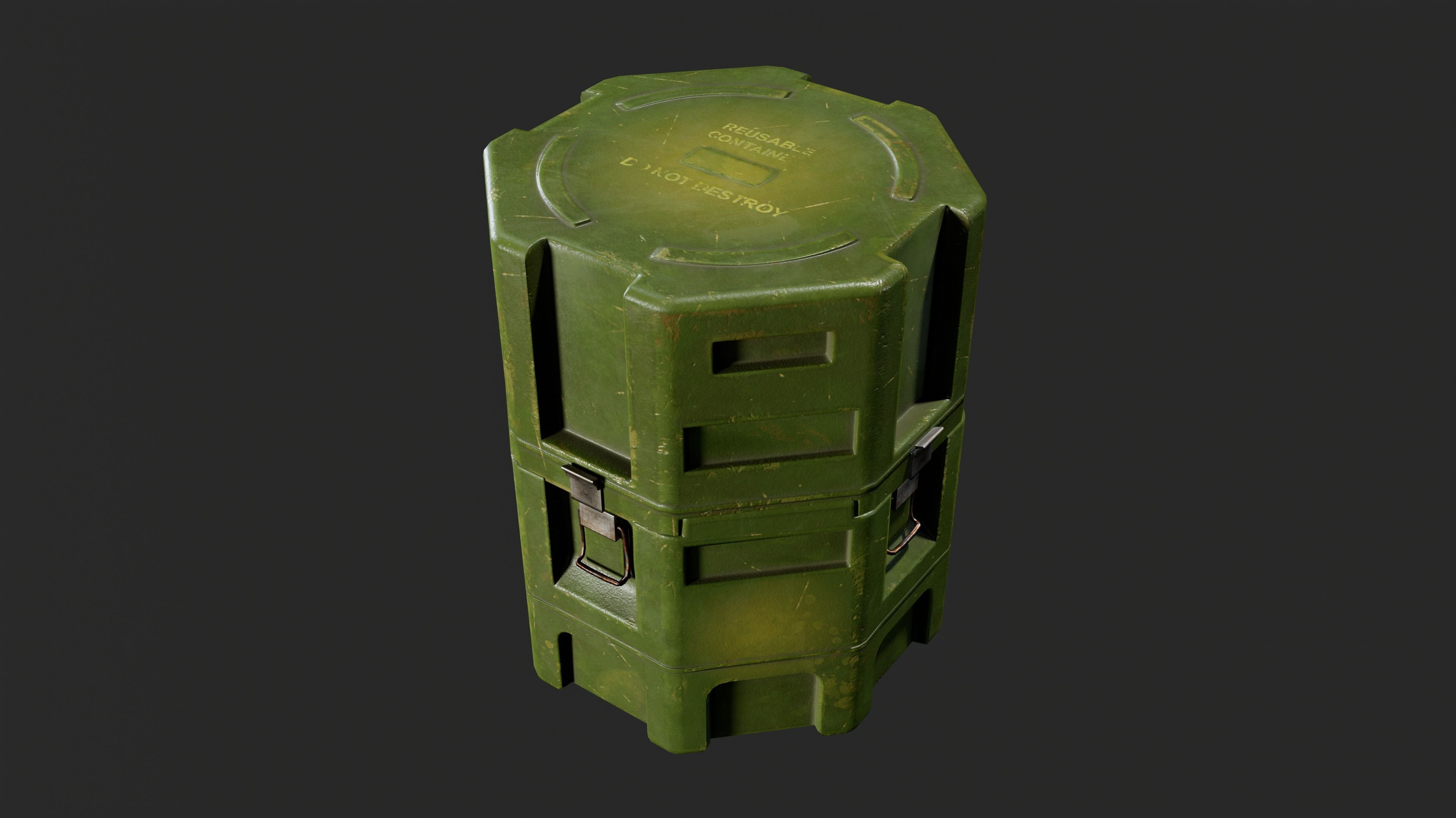 MILITARY - Container 02 - LOW POLY Low-poly 3D model_5