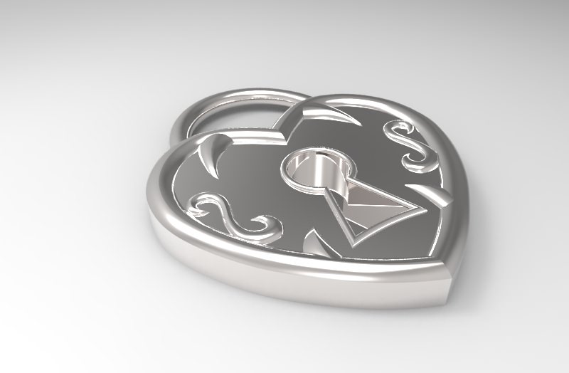 Locked Heart 3D print model_1