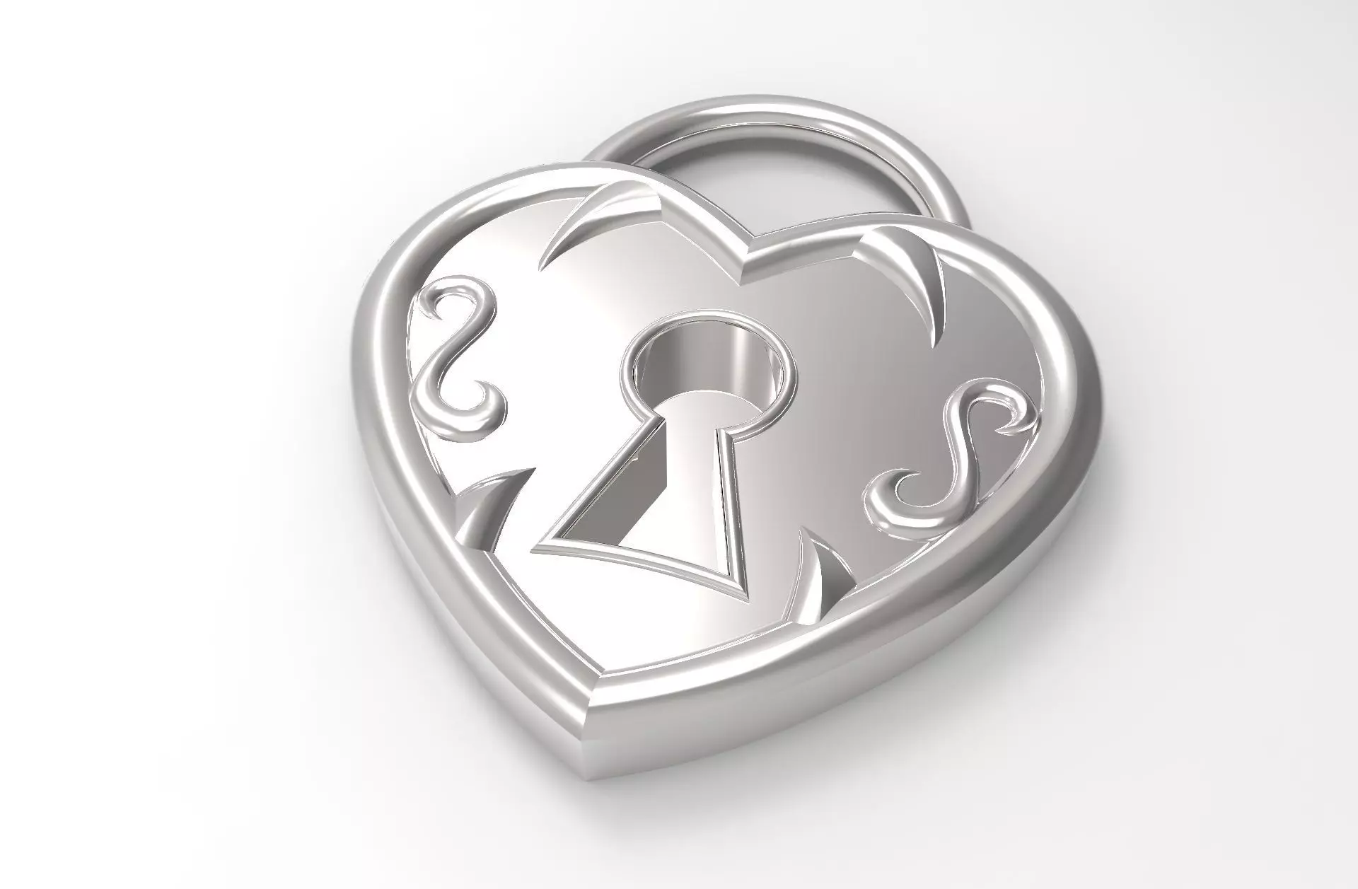 Locked Heart 3D print model_0