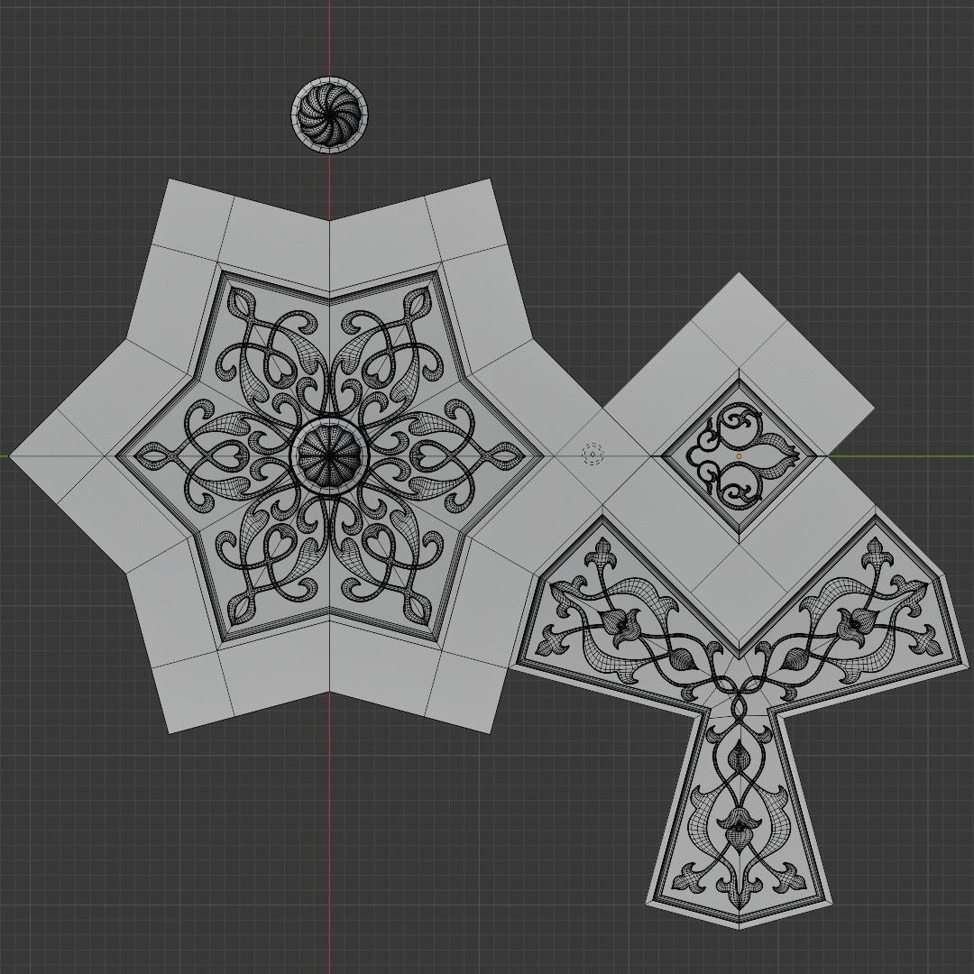 Arabic-style ceiling details 3D model_7