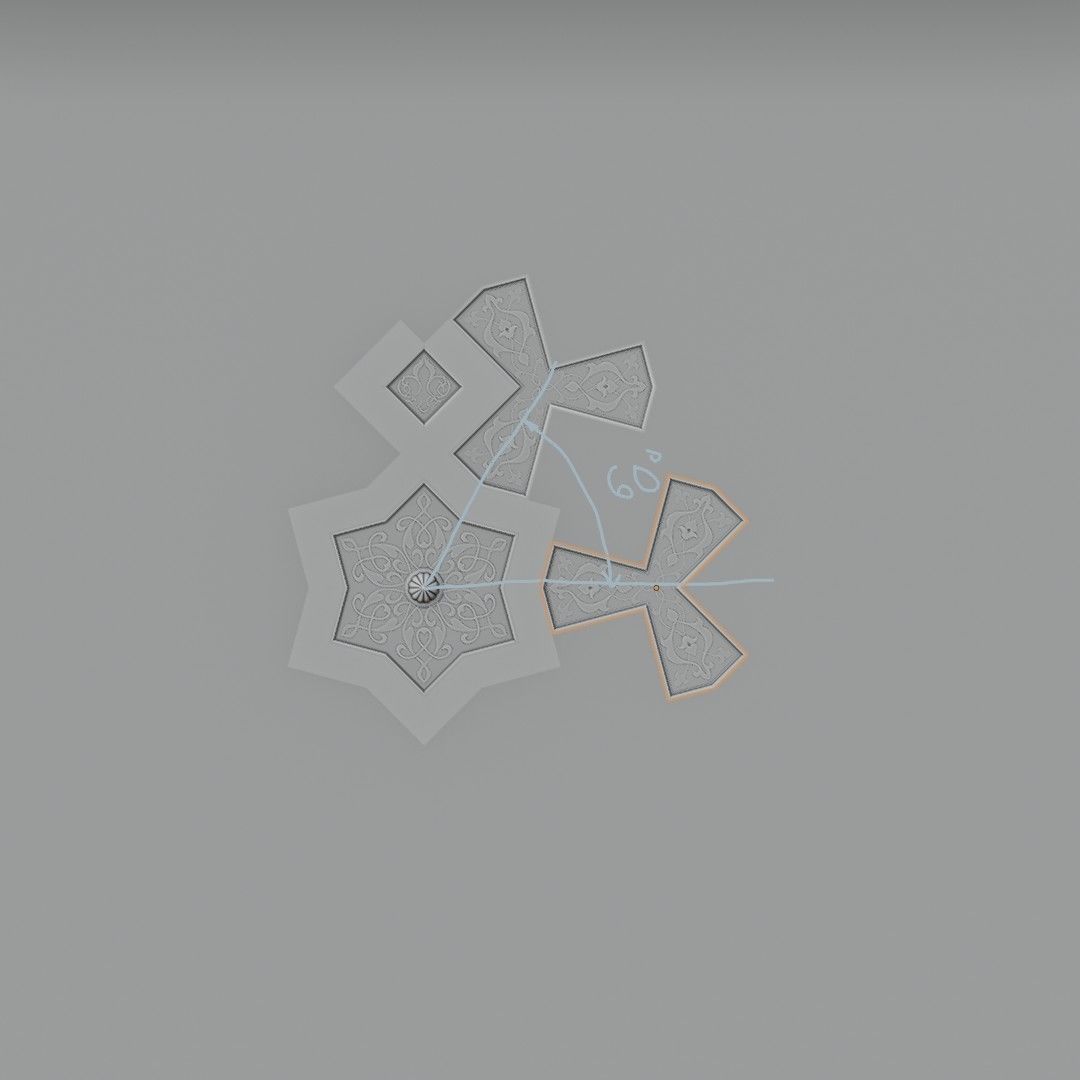 Arabic-style ceiling details 3D model_13