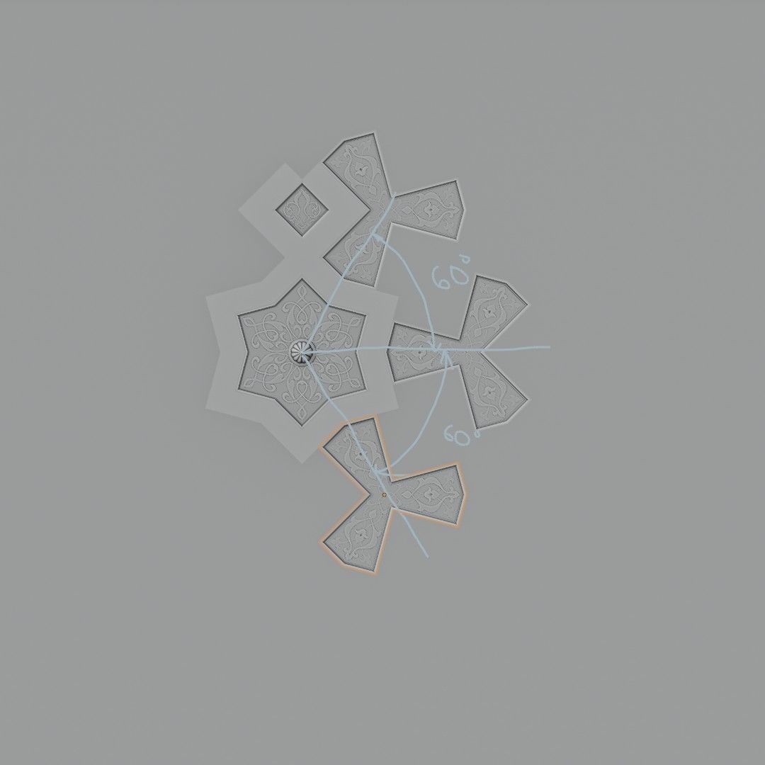 Arabic-style ceiling details 3D model_14