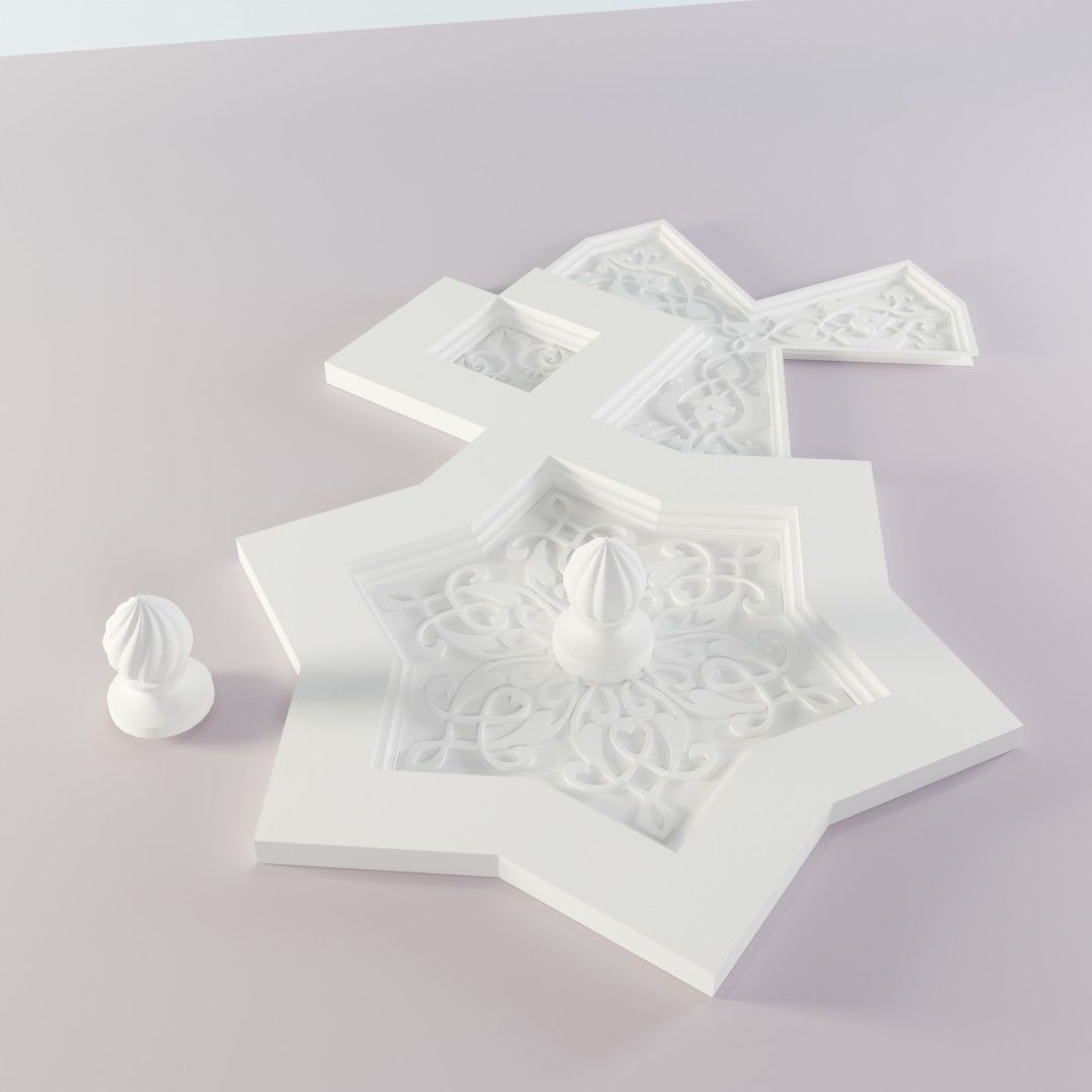 Arabic-style ceiling details 3D model_8
