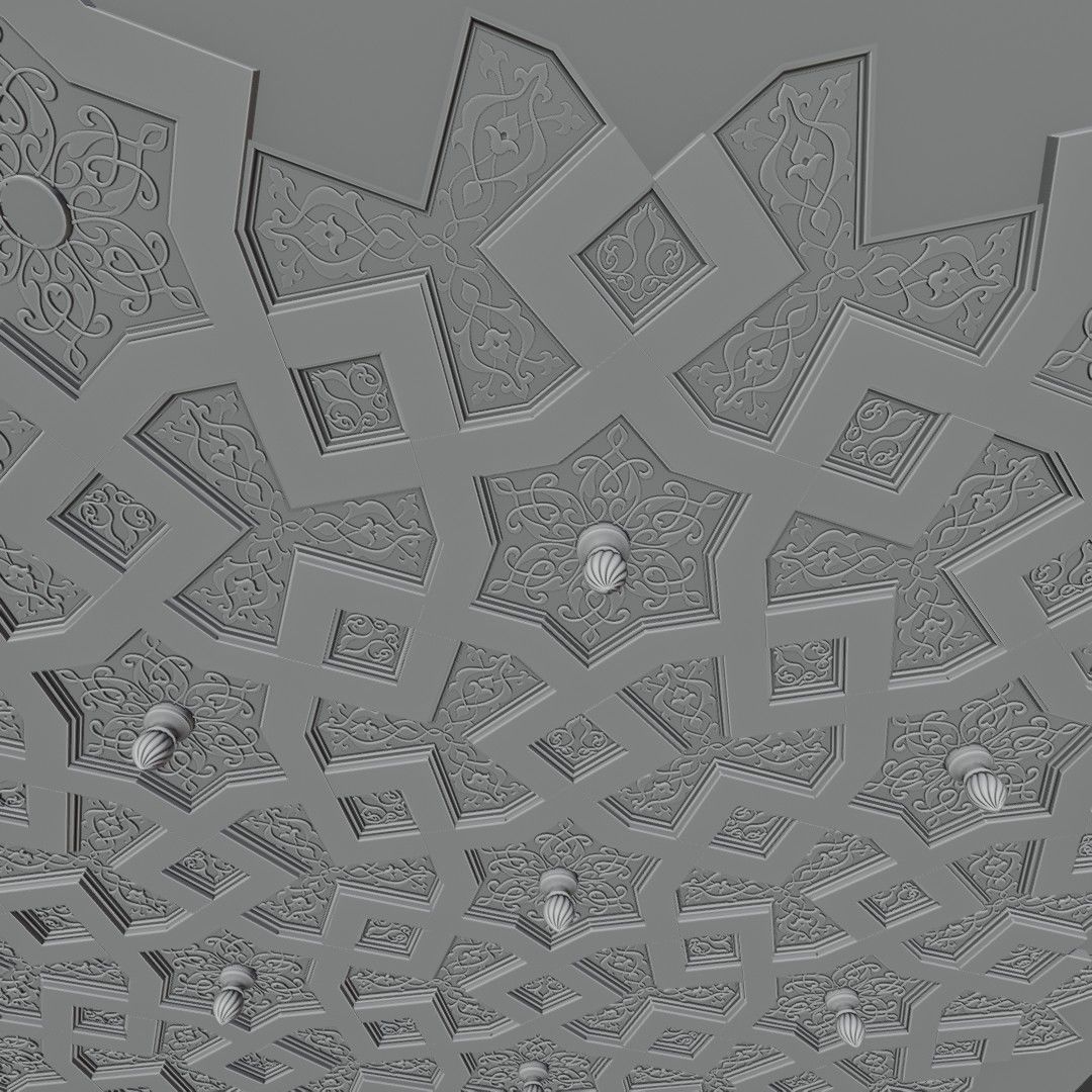 Arabic-style ceiling details 3D model_6