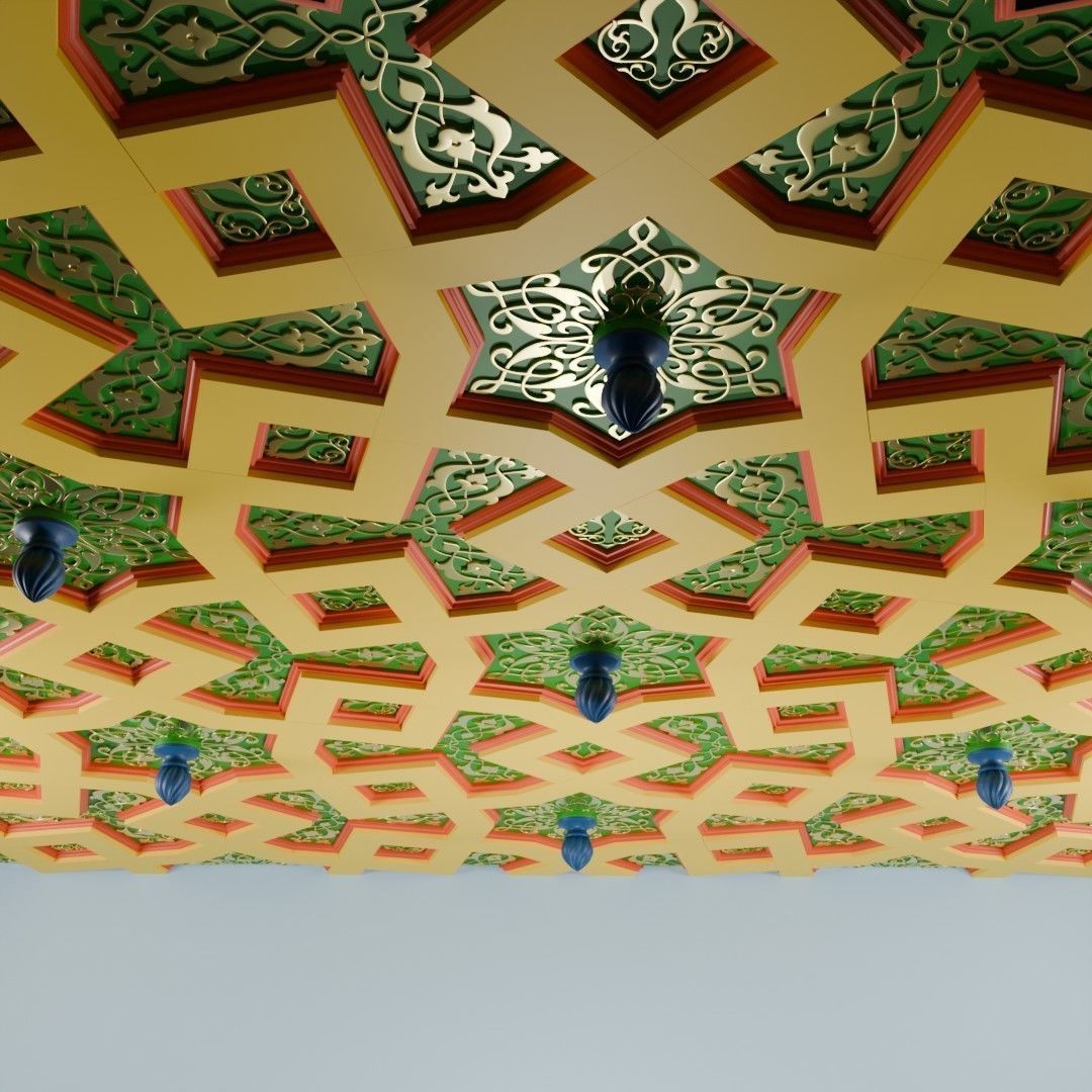 Arabic-style ceiling details 3D model_5