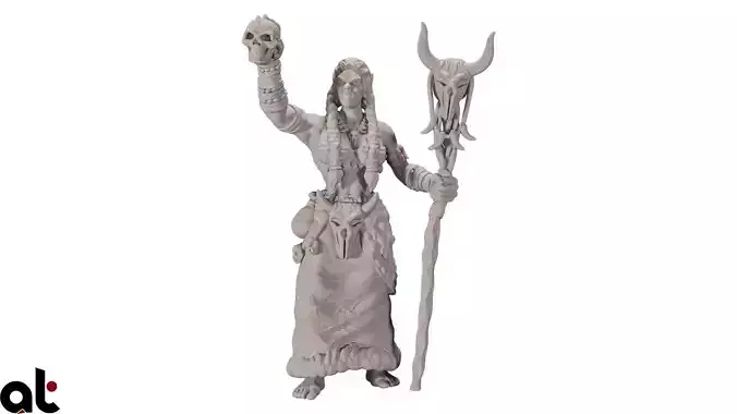 Orc Female witch magic 3D print model