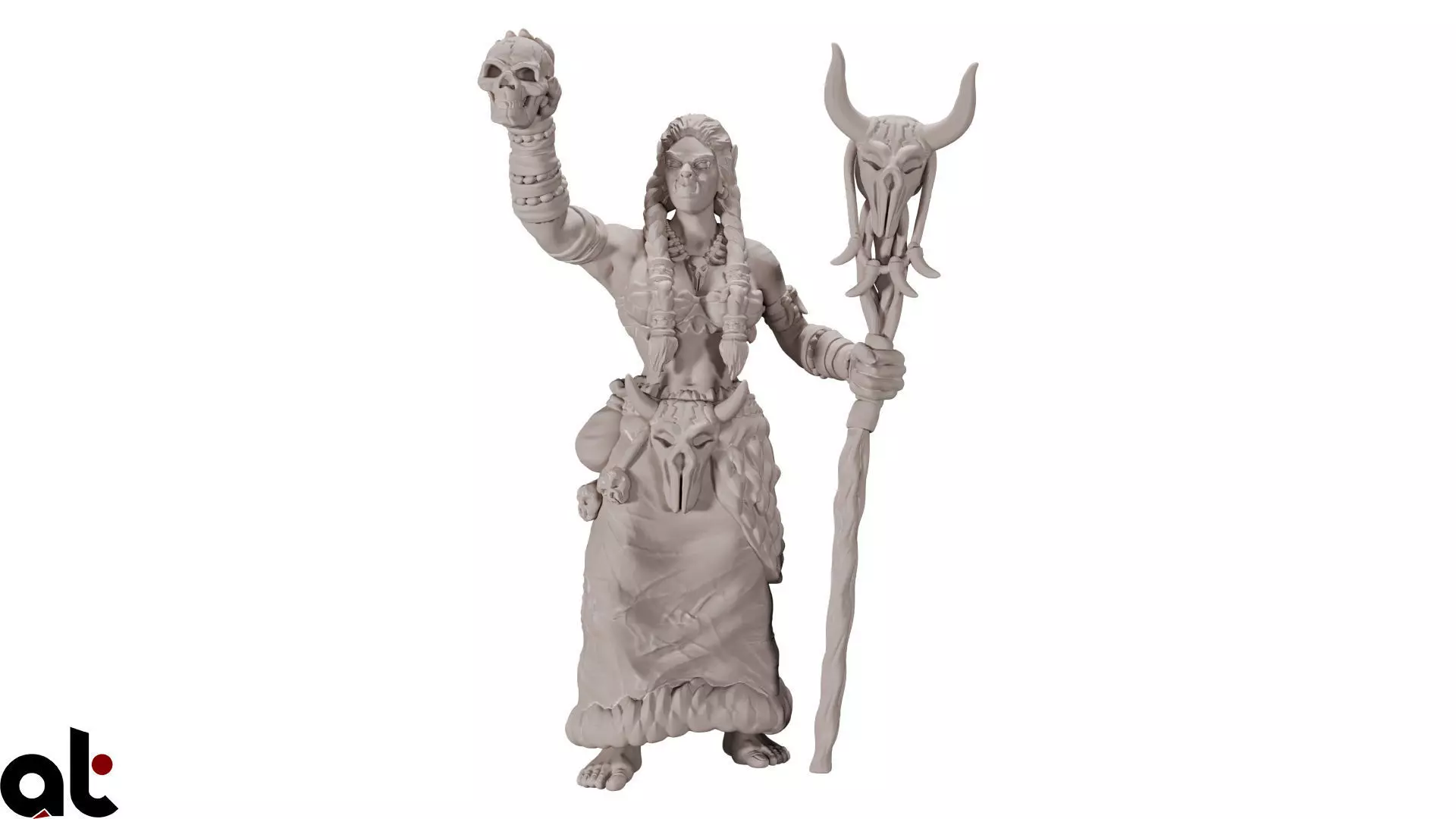 Orc Female witch magic 3D print model_0