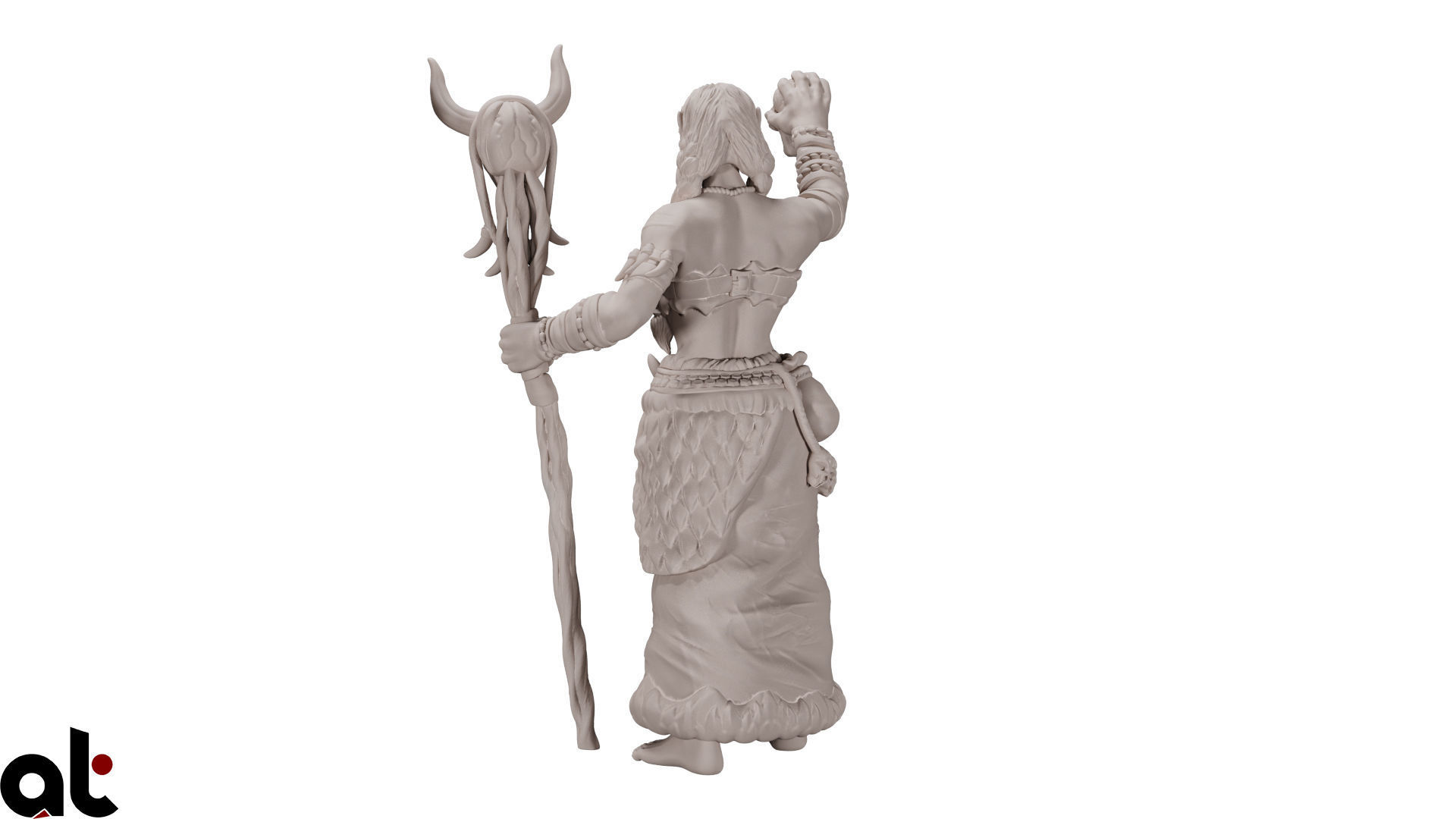 Orc Female witch magic 3D print model_1
