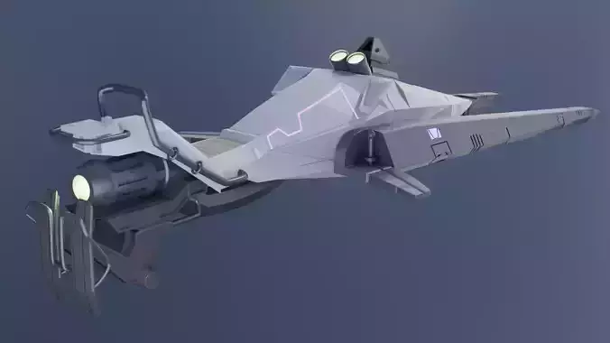 Destiny Shrike Speeder Bike Game ready Low-poly 3D model