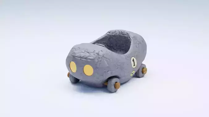 Race Car 01 Stone Car Wacky Races 3D model