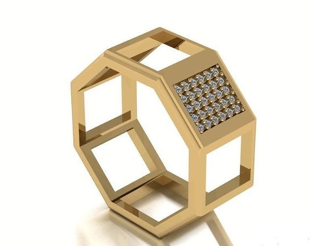 Octagonal ring 3D print model 3D print model