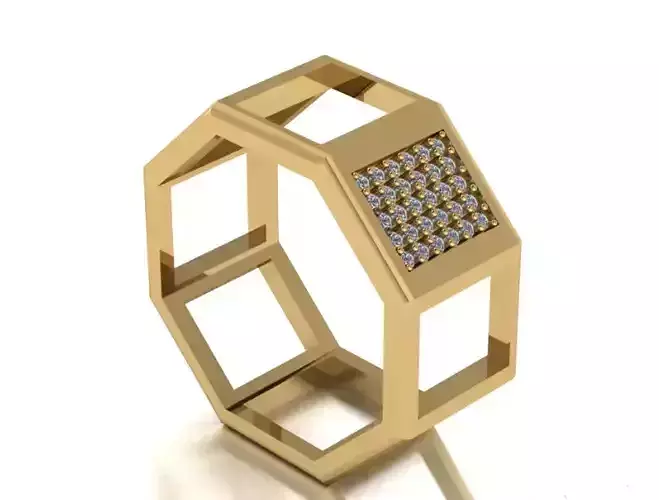 Octagonal ring 3D print model