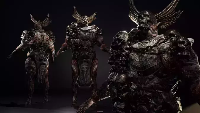 Skull Kings Souls Pack 4 Low-poly 3D model